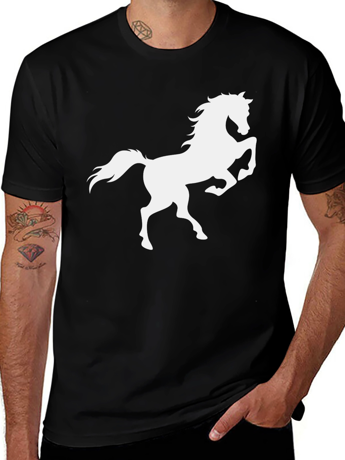 Variant 2 of Horse Graphic Tee - Stylish Black T-Shirt