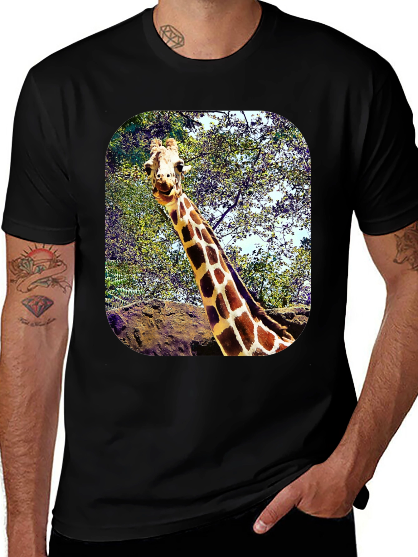 Variant 9 of Giraffe Graphic T-Shirt - Unique Animal Tee