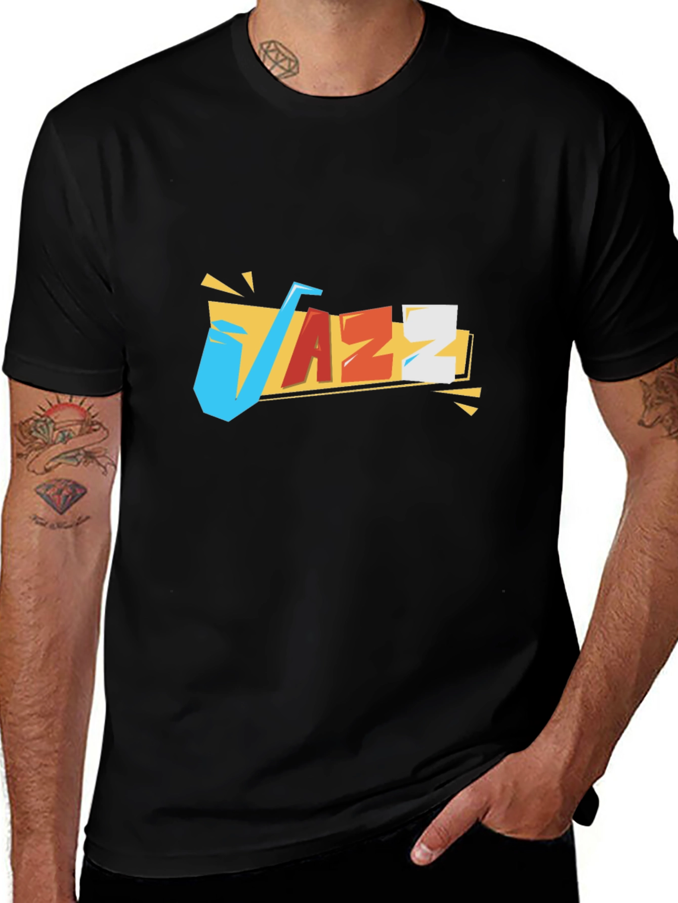 Variant 28 of Cool Jazz Graphic Black T-Shirt