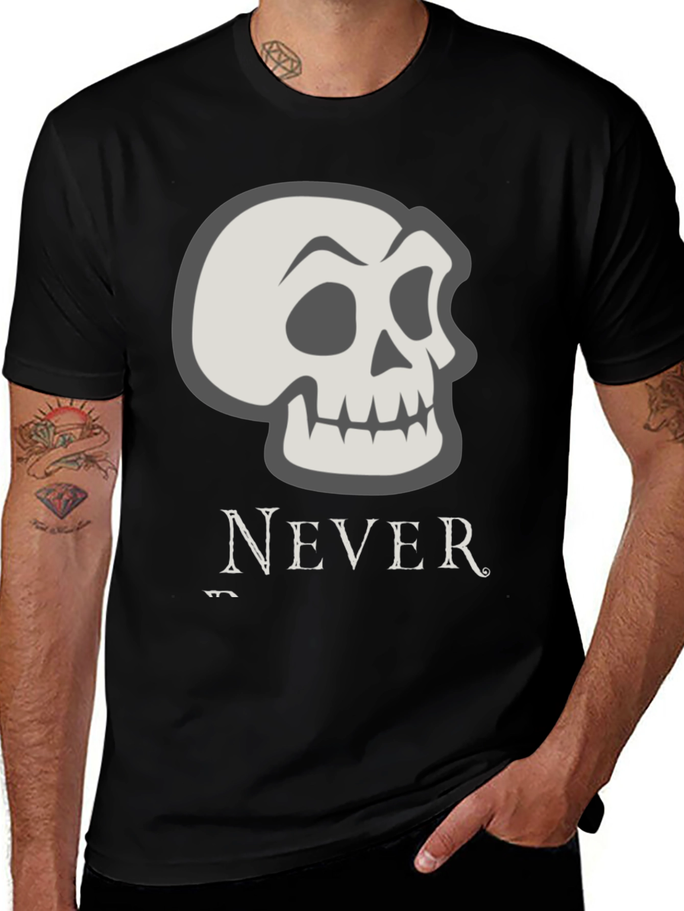 Variant 24 of Skull Graphic Print Tee - Never Settle