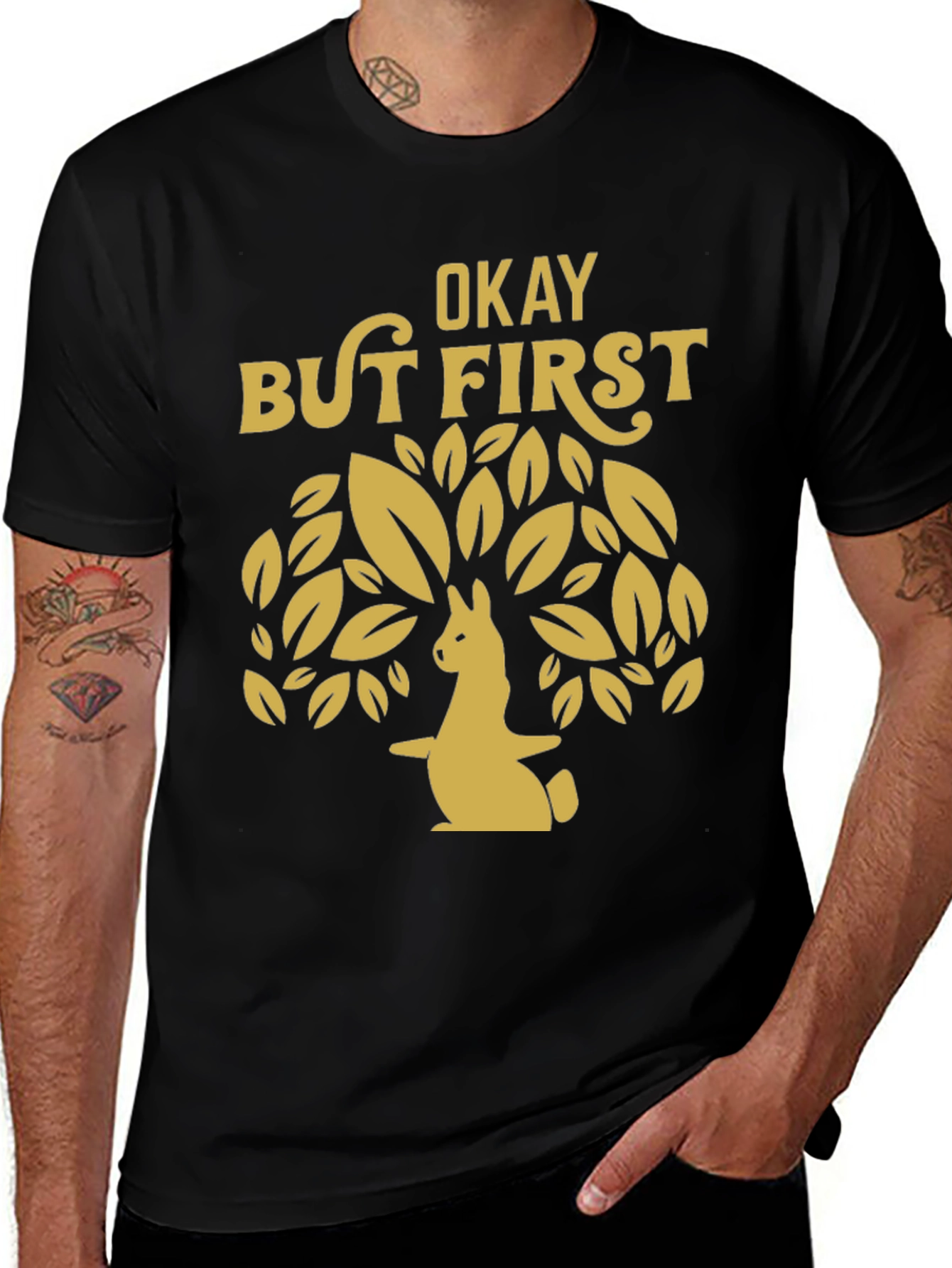 Variant 16 of Okay But First Llama T-Shirt - Cute Animal Graphic Tee