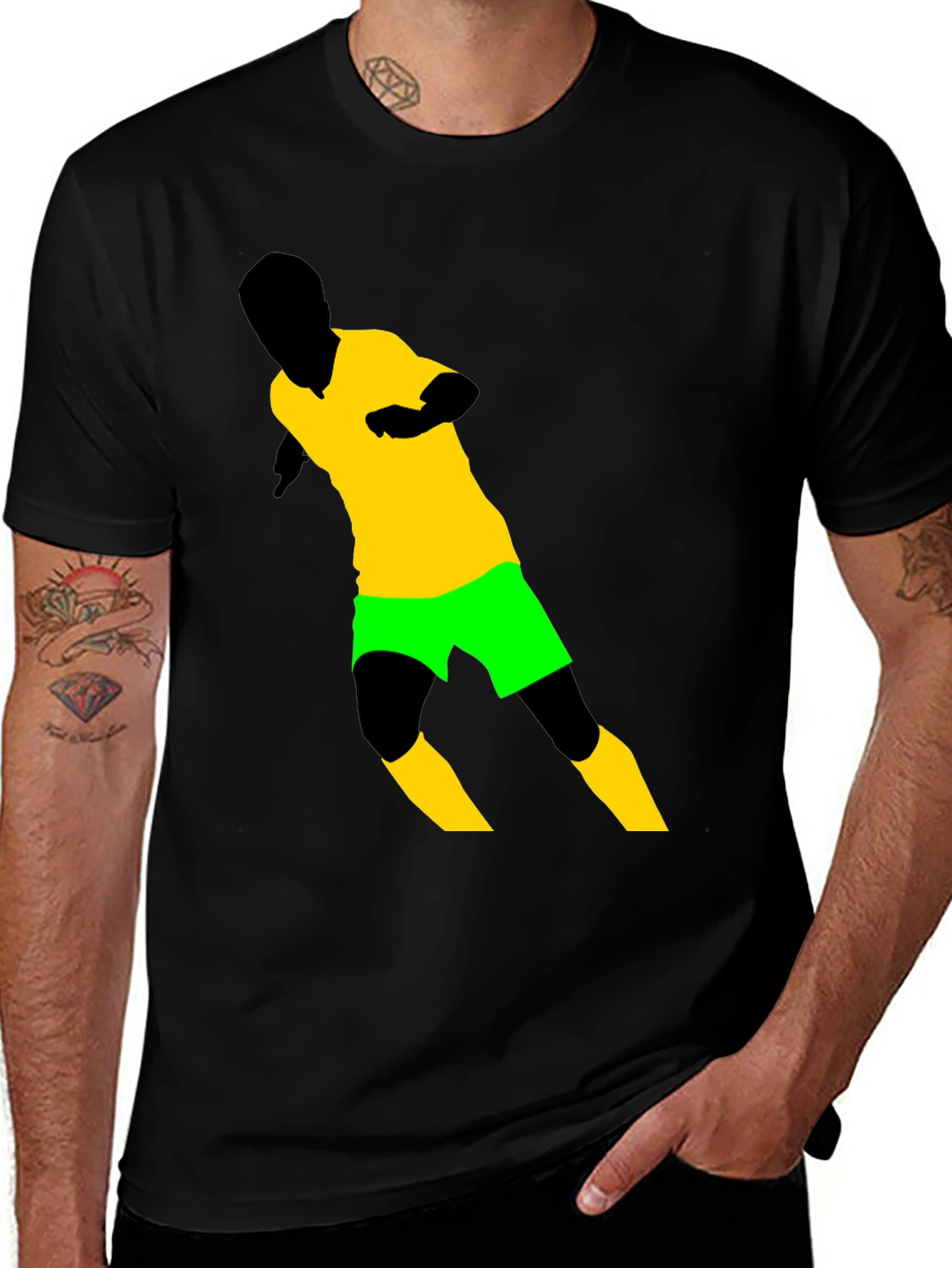 Variant 26 of Soccer Player Graphic Tee - Black