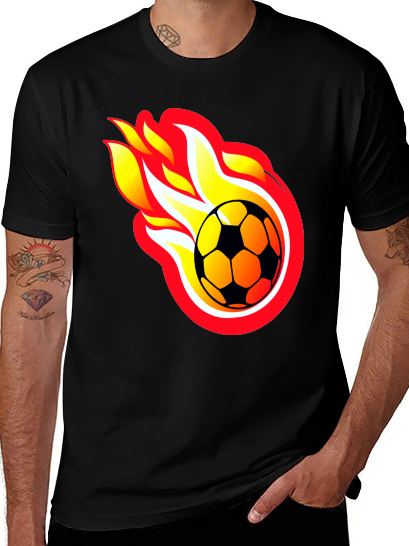 Variant 9 of Flaming Soccer Ball Graphic Tee