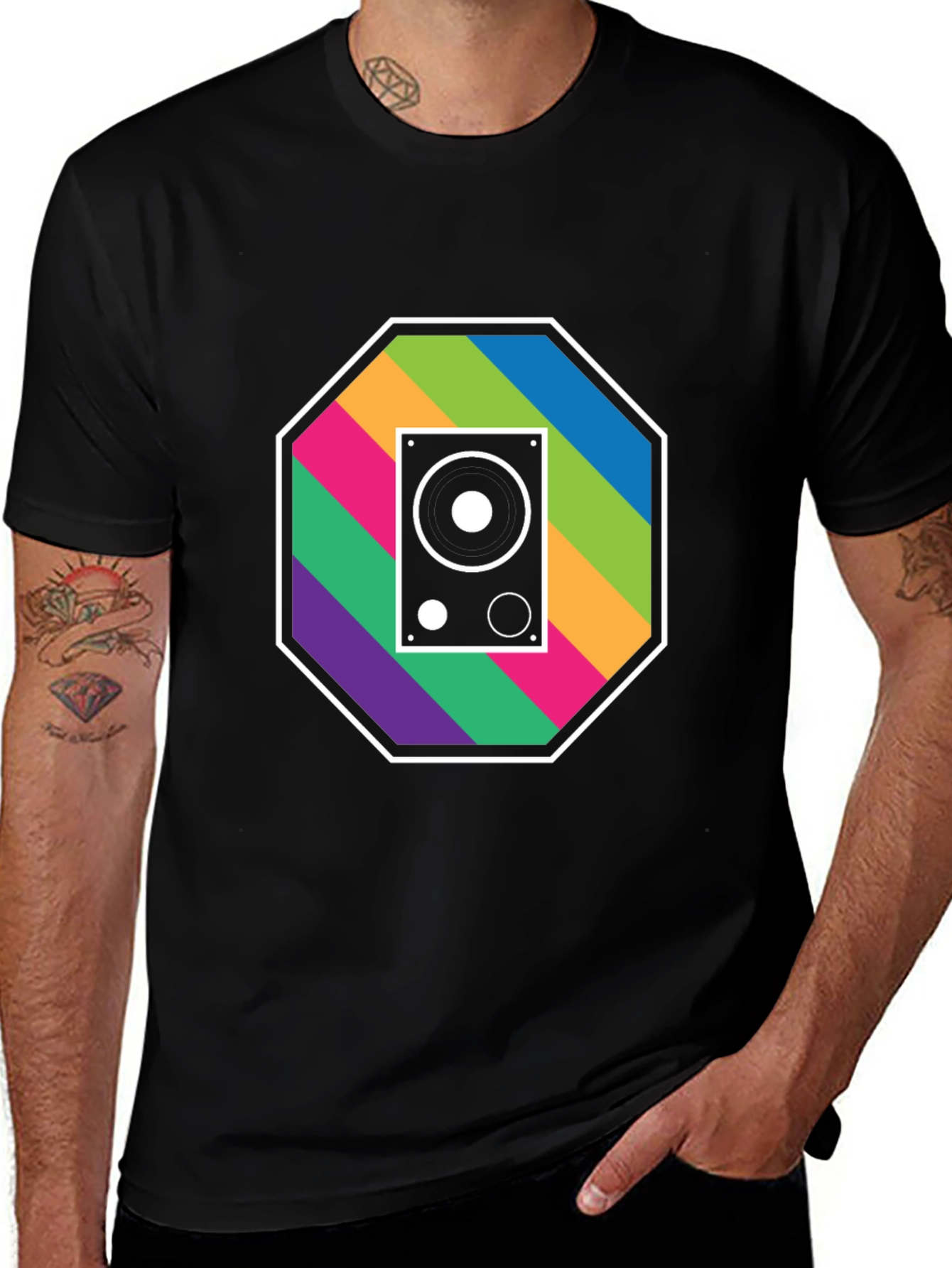 Variant 18 of Retro Speaker Graphic Tee - Music Lover's T-Shirt