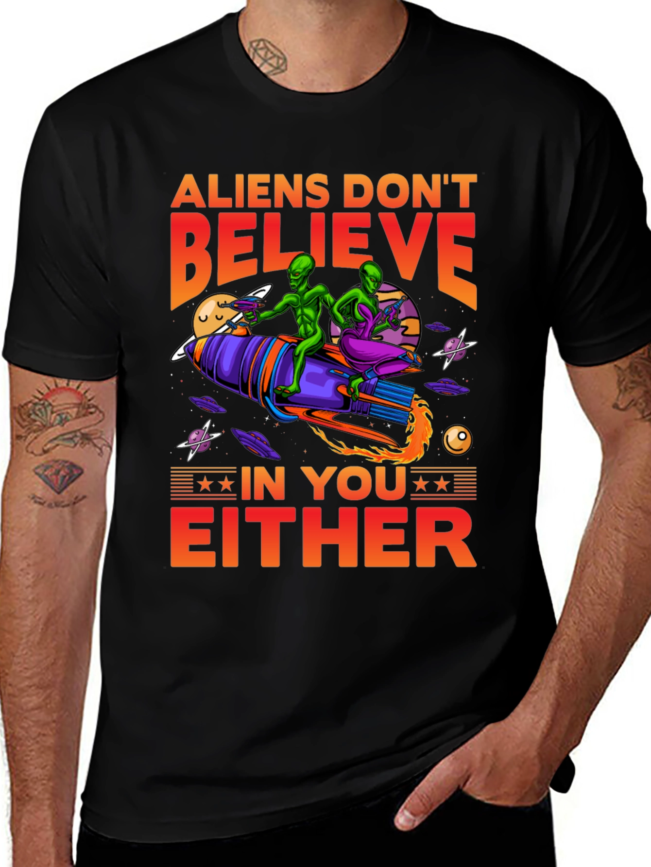 Variant 23 of Aliens Don't Believe T-Shirt