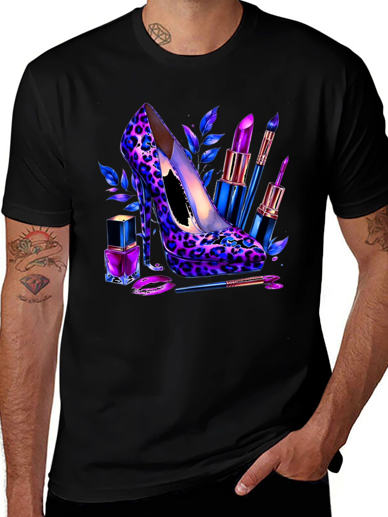 Variant 28 of Stylish Makeup Leopard Print T-Shirt