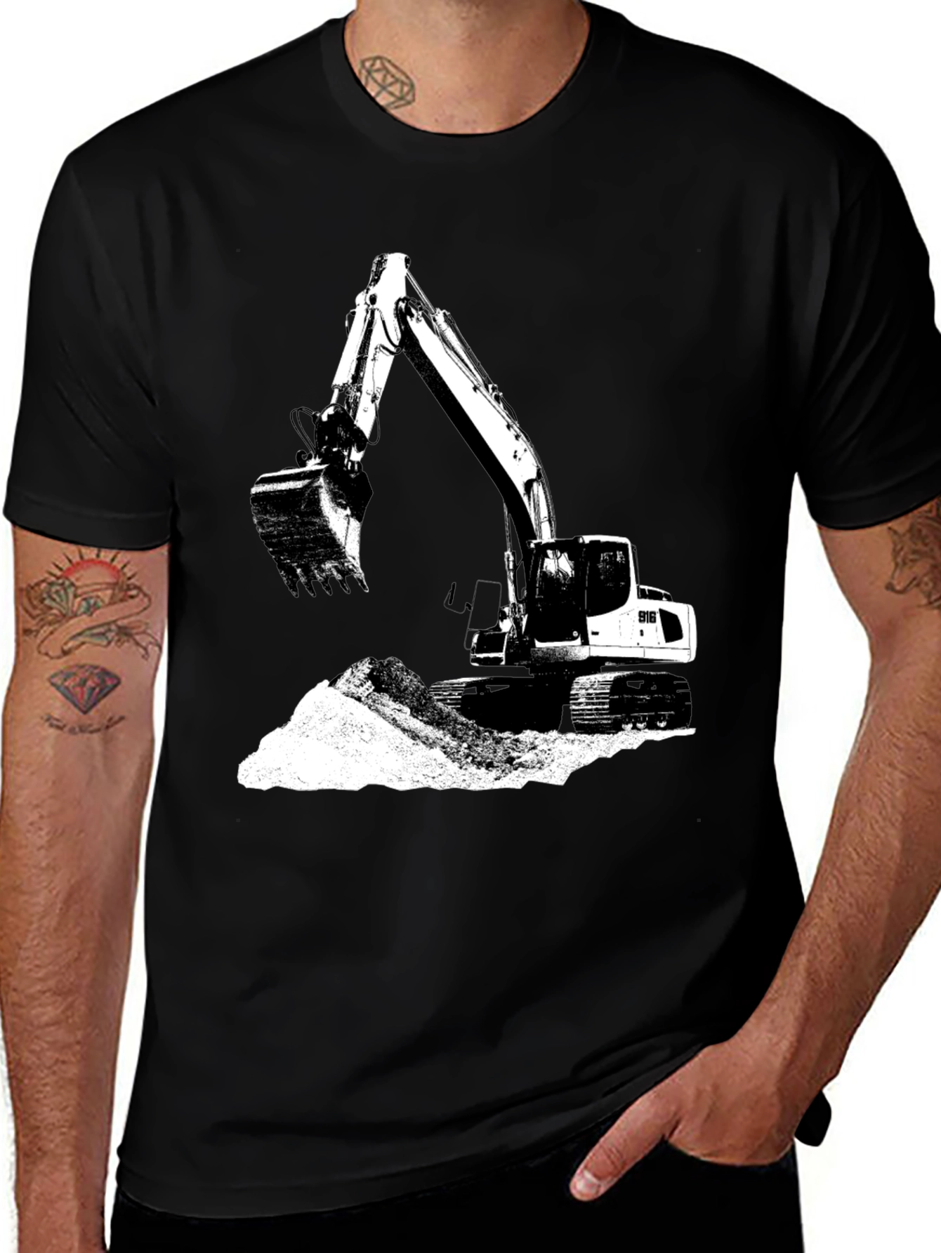 Excavator Graphic Tee - Black