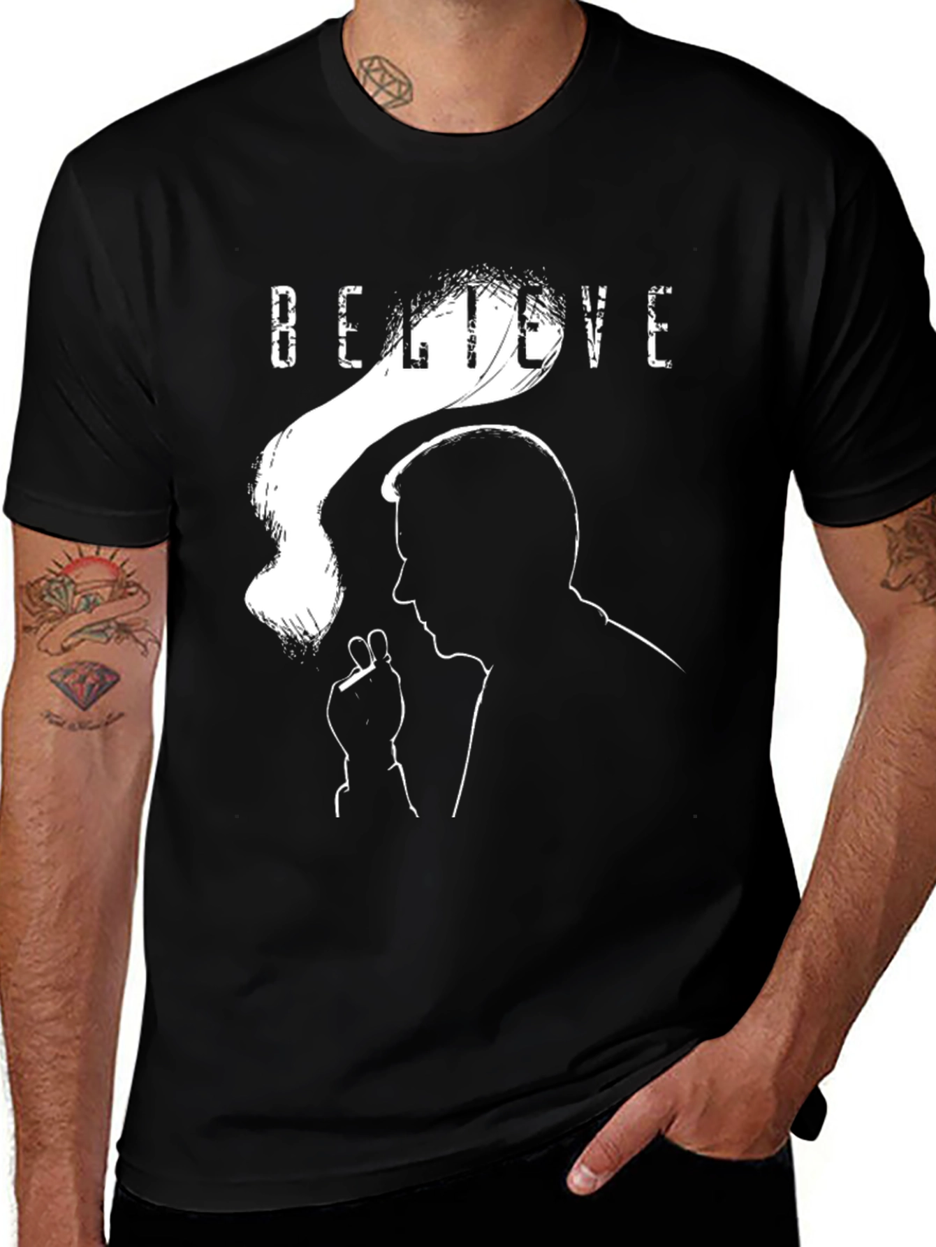 Variant 14 of Believe Silhouette Graphic Tee - Classic Black