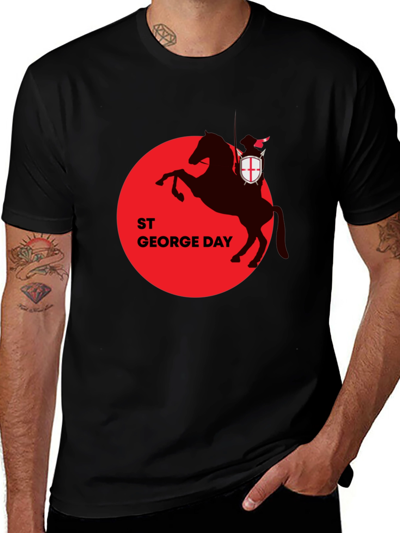 St George's Day T-Shirt - Knight & Dragon Tee