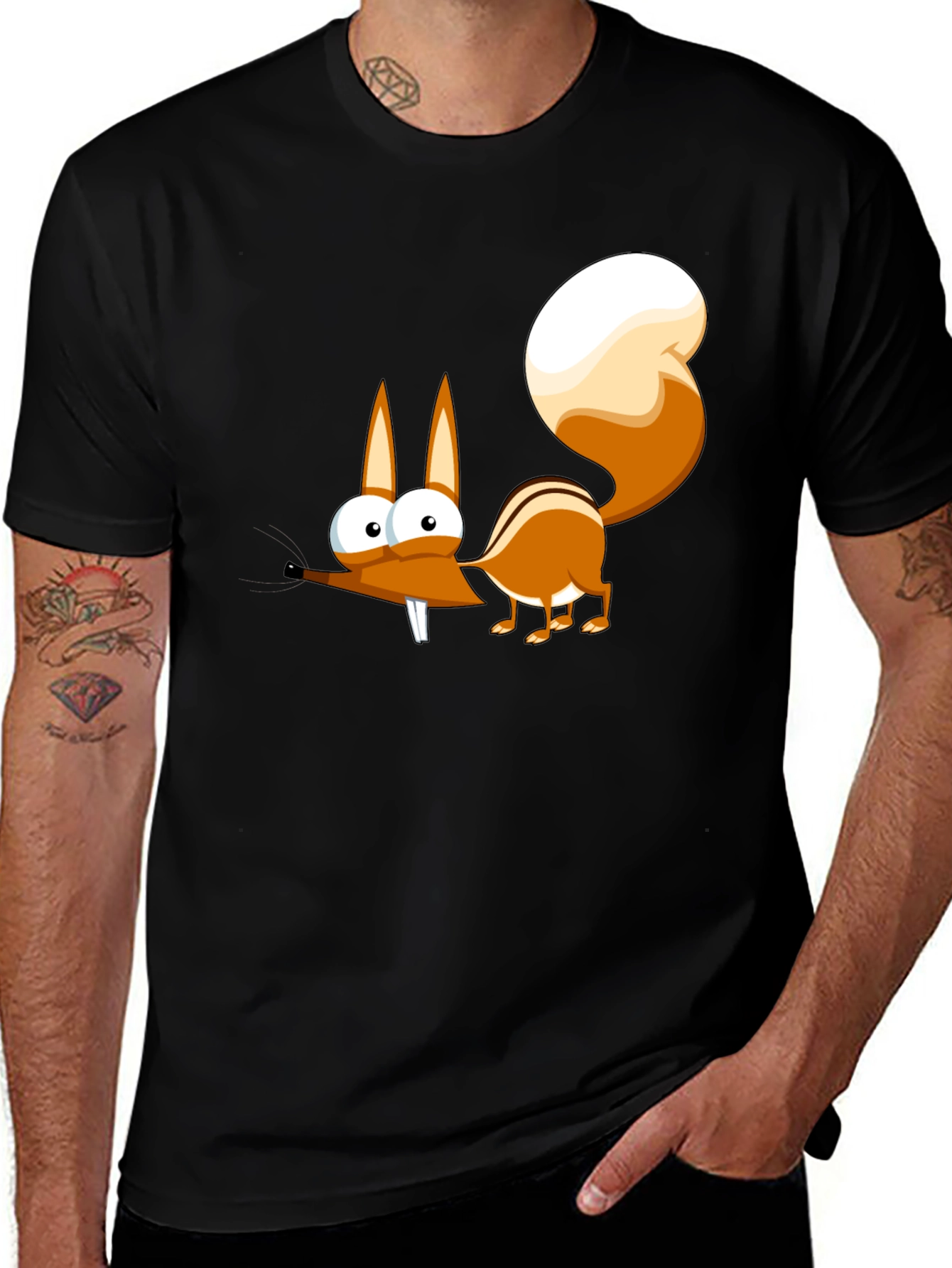 Variant 5 of Funny Cartoon Squirrel Graphic T-Shirt