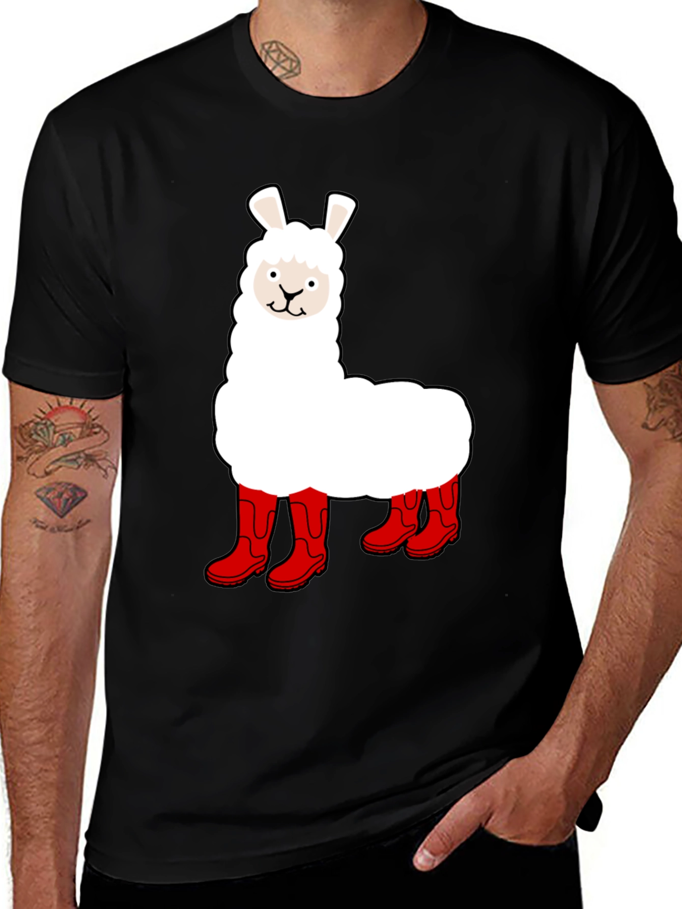 Variant 10 of Llama in Boots Graphic Tee - Funny Animal T-Shirt