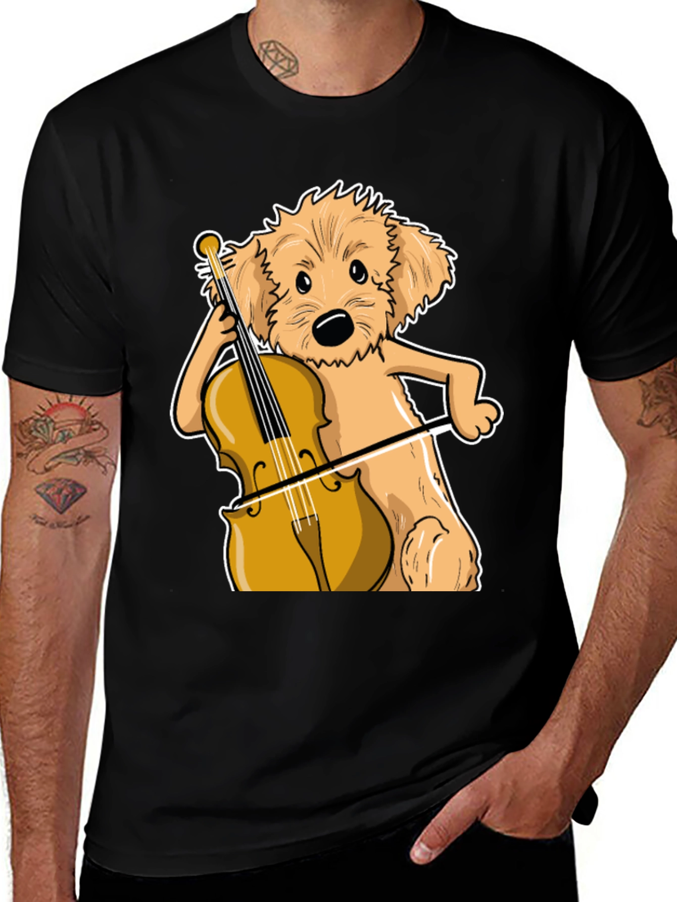 Variant 17 of Dog Playing Cello T-Shirt