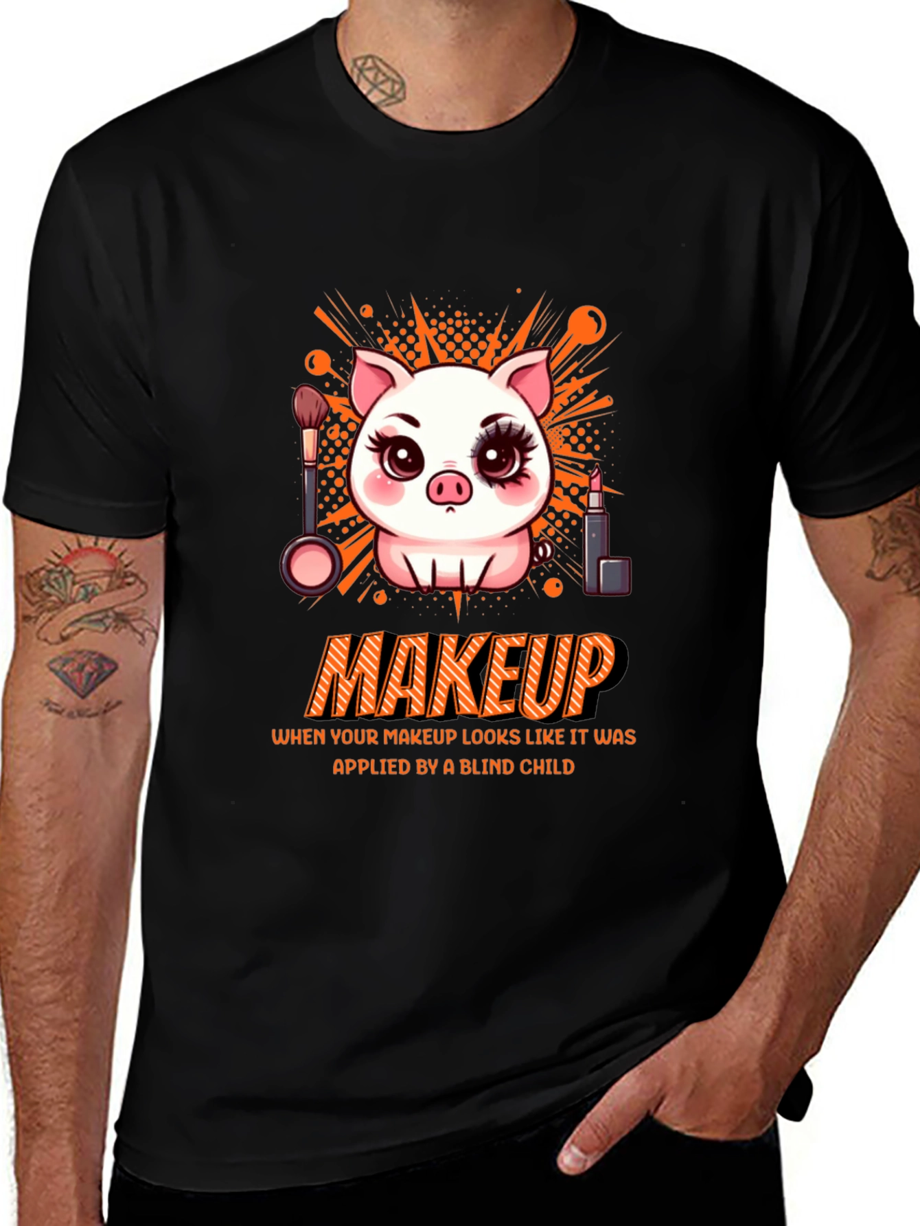 Variant 22 of Makeup Pig Black Graphic Tee