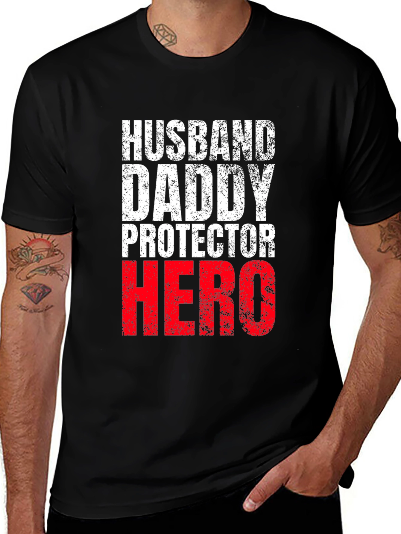 Variant 22 of Husband Daddy Protector Hero Graphic T-Shirt