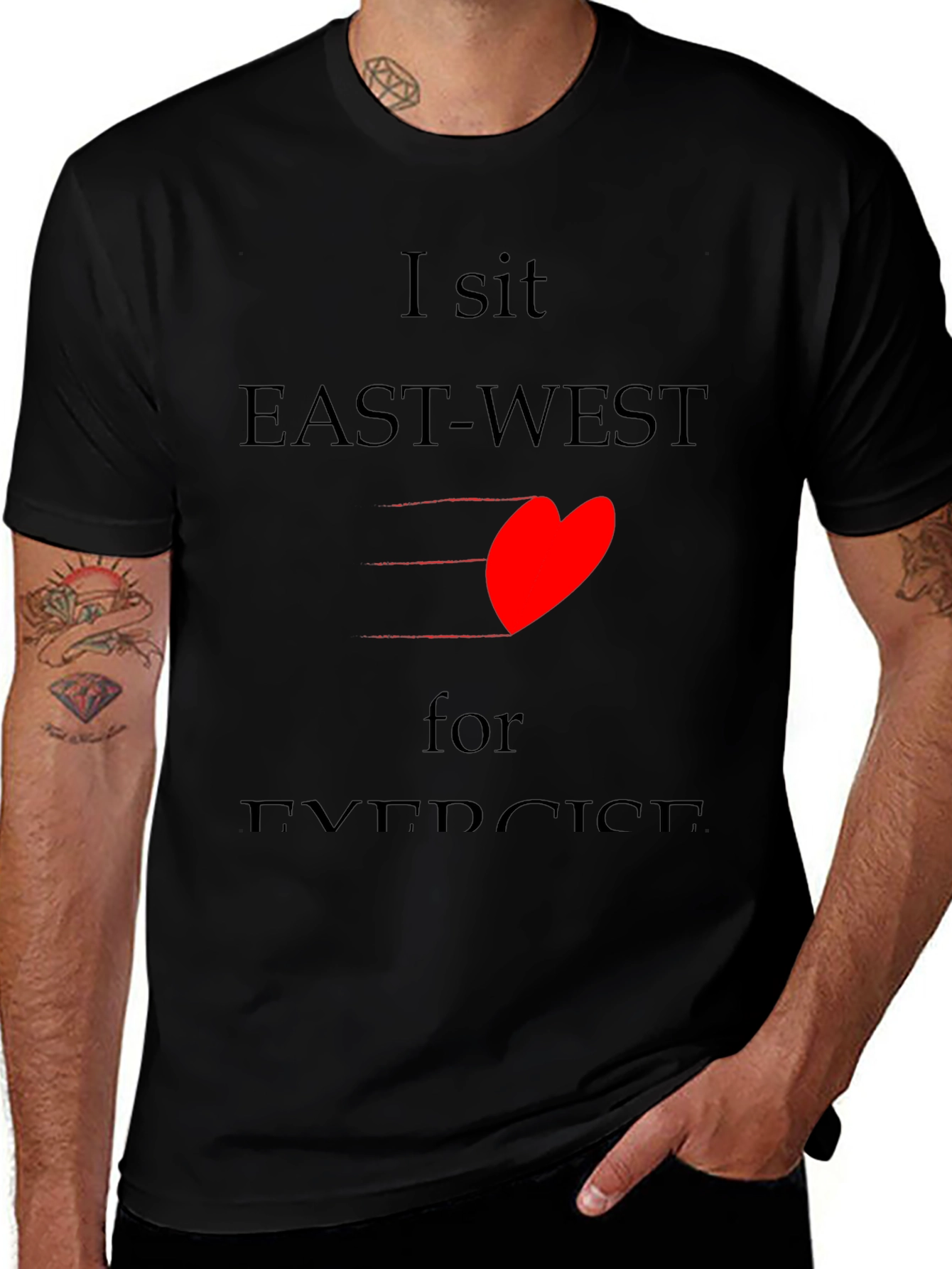 Variant 21 of I Sit East-West for Exercise T-Shirt