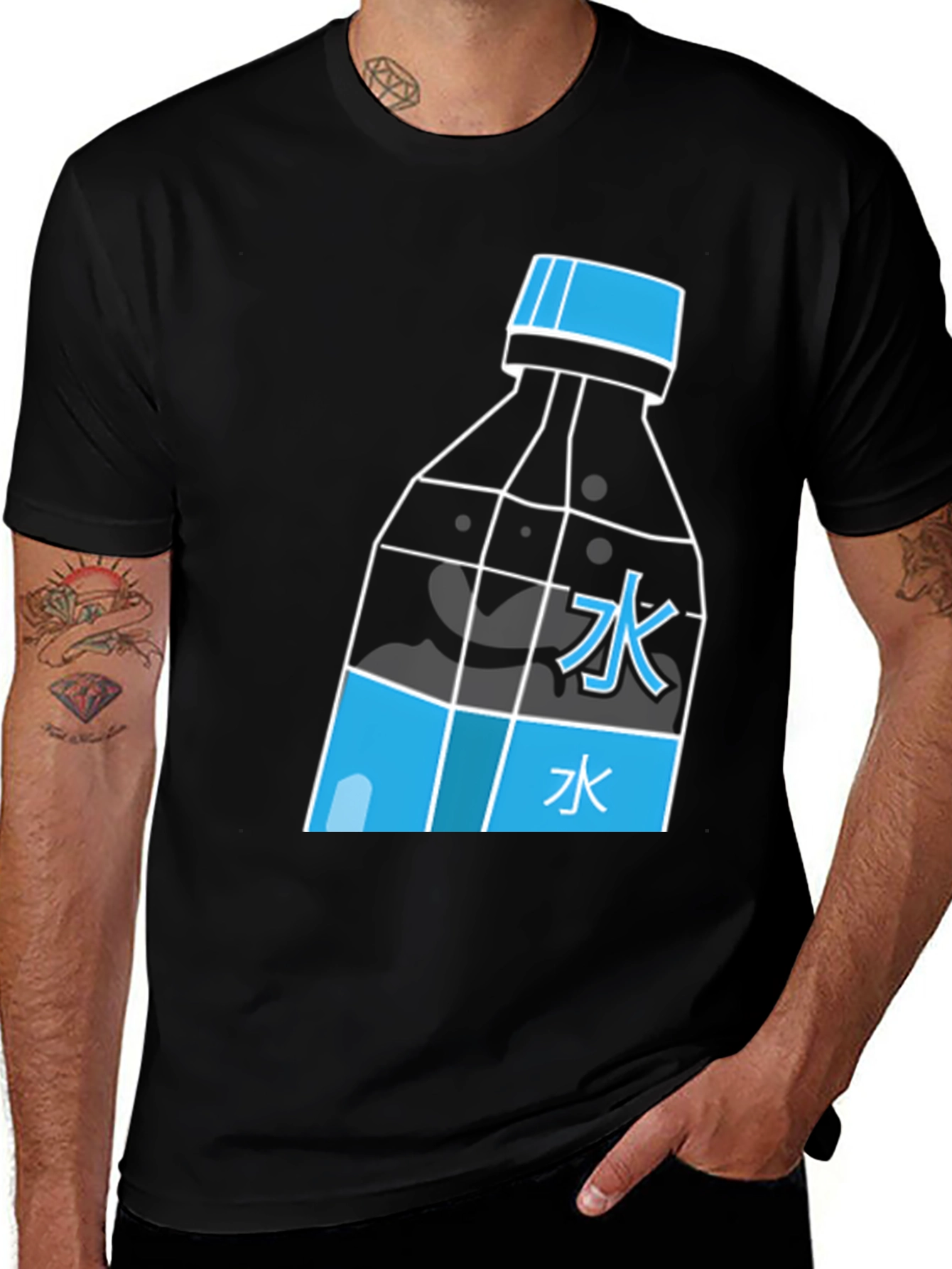 Stylish Water Bottle Graphic Tee