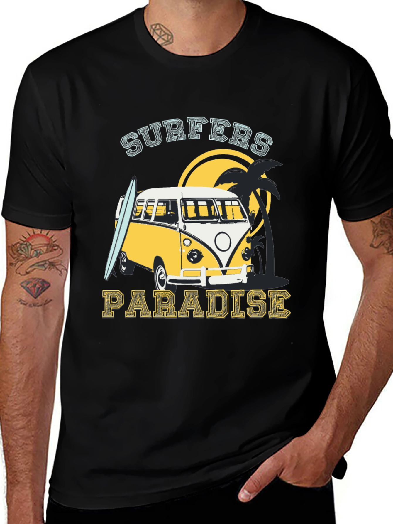 Variant 15 of Surfers Paradise Tee - Retro Beach Van Design