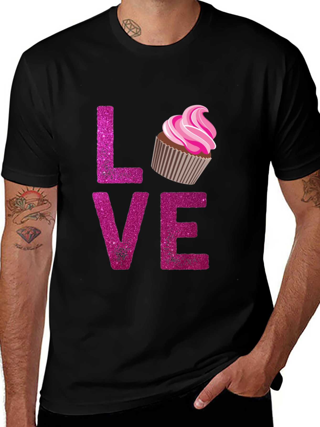 Variant 15 of Love Cupcake Graphic Tee - Black