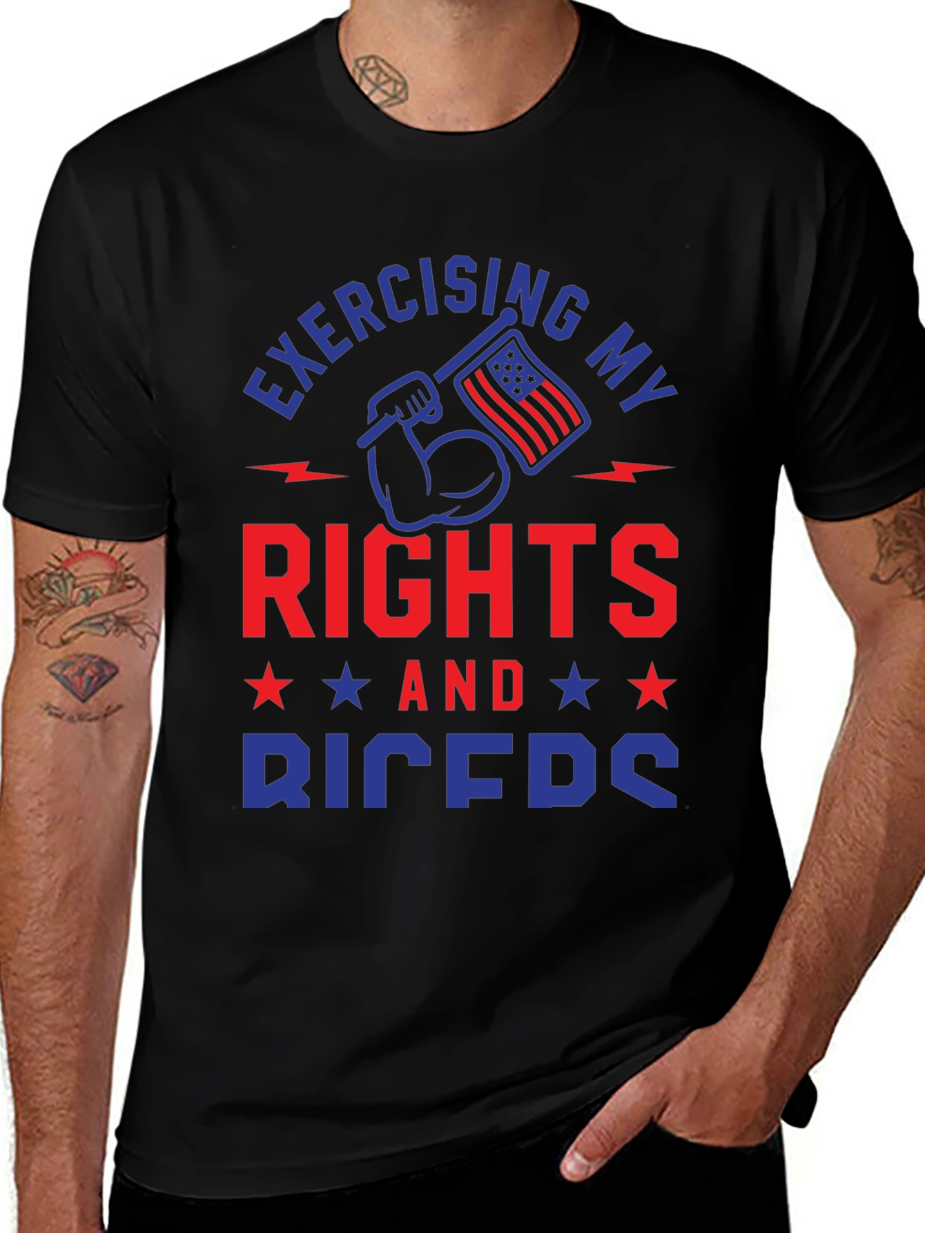 Variant 17 of Exercising Rights and Biceps Graphic T-Shirt
