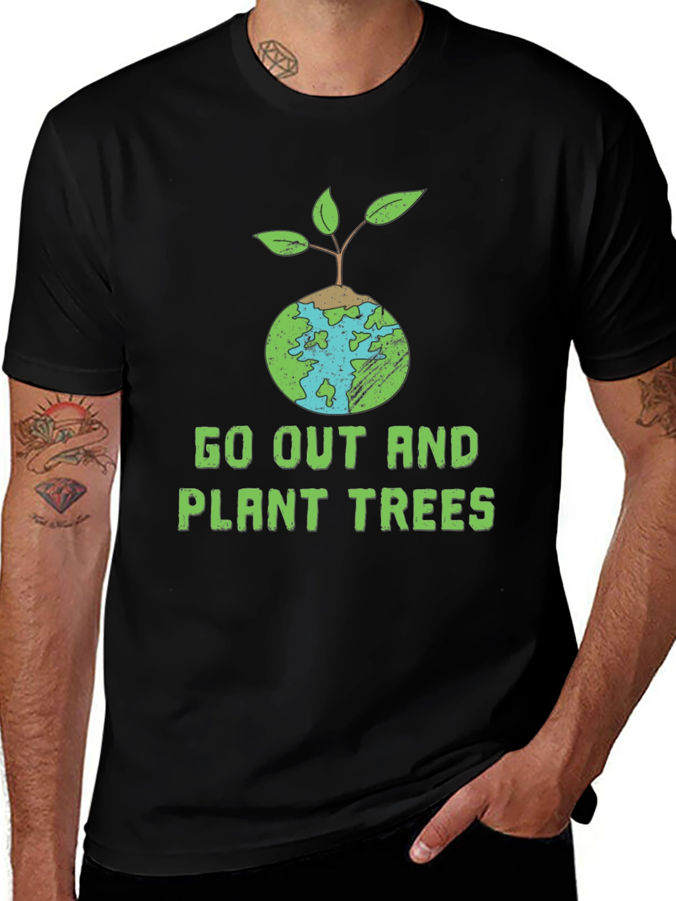 Variant 20 of Eco-Friendly 'Plant Trees' Graphic T-Shirt