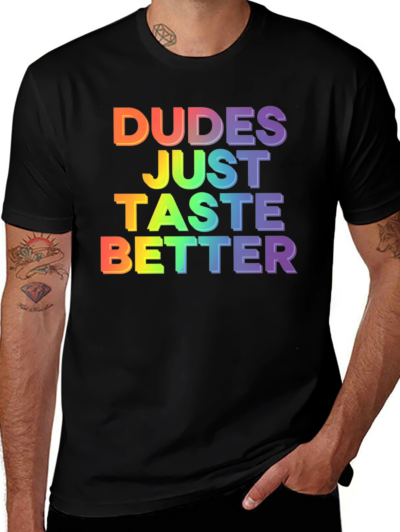 Variant 6 of Dudes Taste Better Graphic Tee - Pride LGBTQ T-Shirt