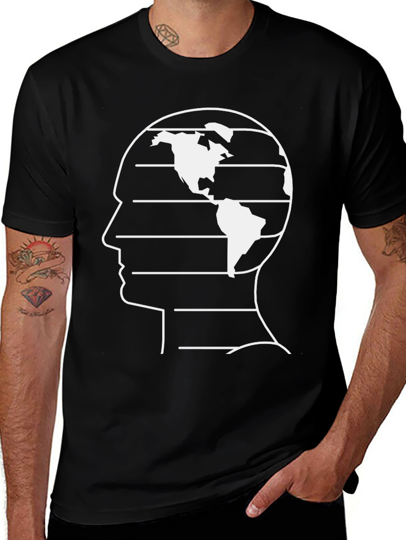 Variant 4 of Global Thinker Black Graphic Tee