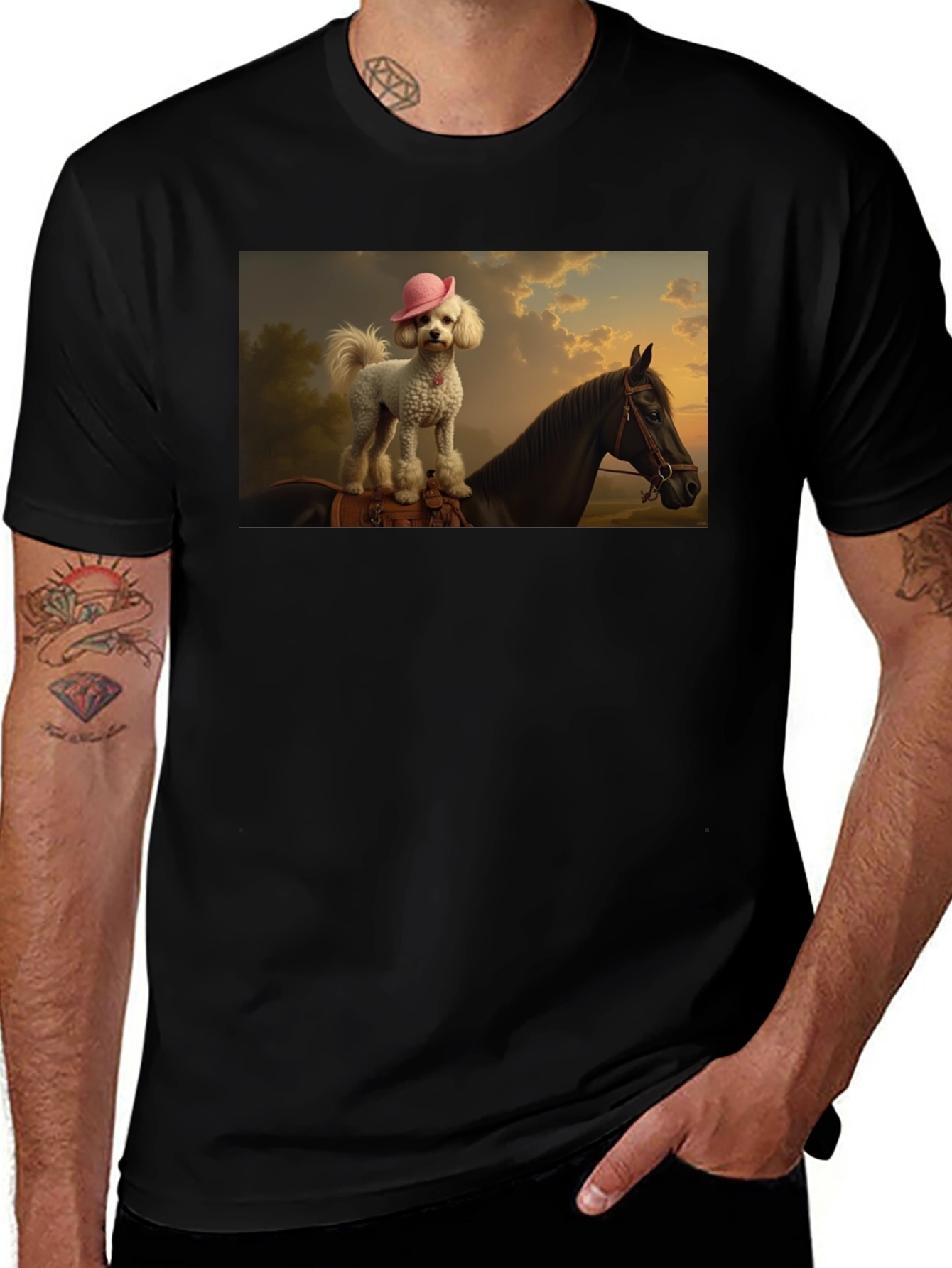 Variant 25 of Dog & Horse Graphic Tee - Quirky Unisex T-Shirt