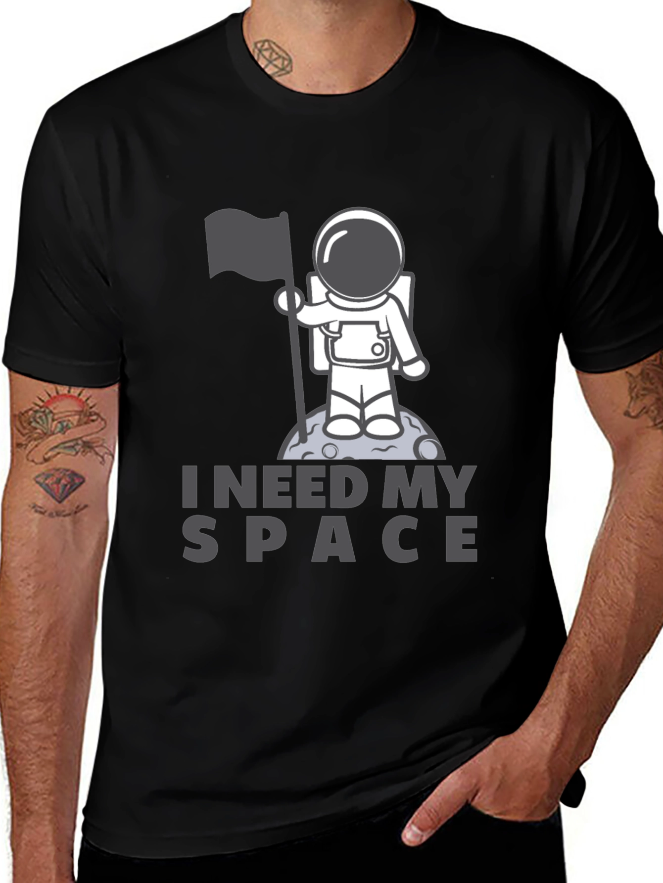 Variant 6 of I Need My Space Black T-Shirt