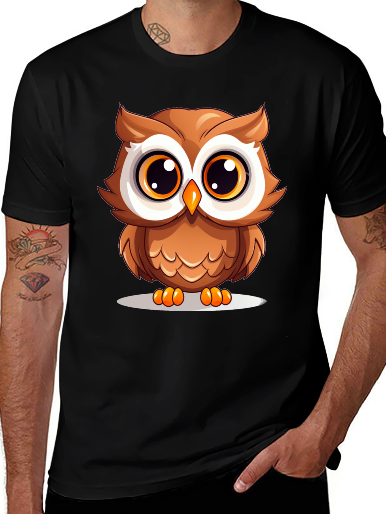 Variant 28 of Cute Cartoon Owl Graphic Tee