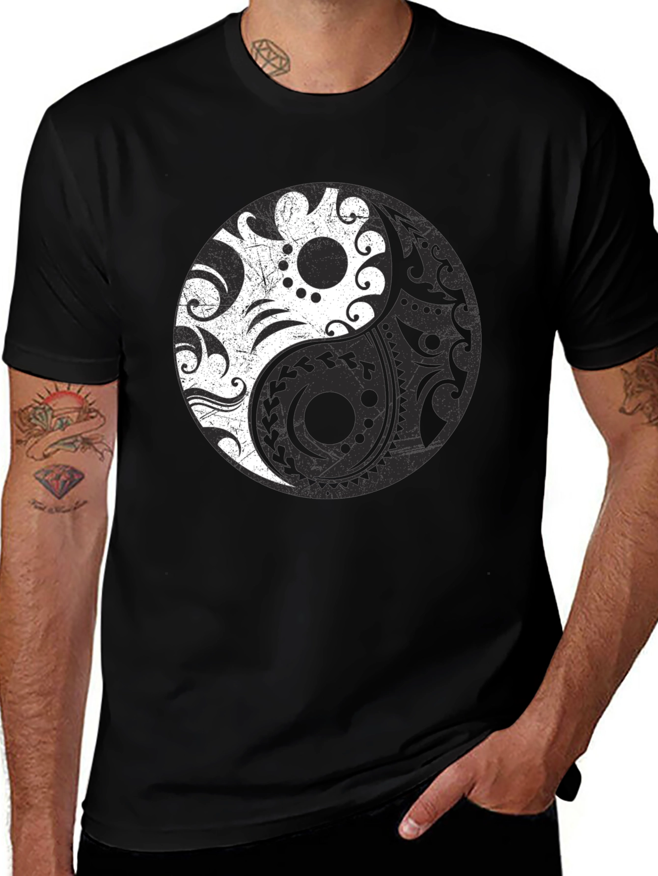 Variant 5 of Yin Yang Symbol Graphic Tee - Stylish Comfort