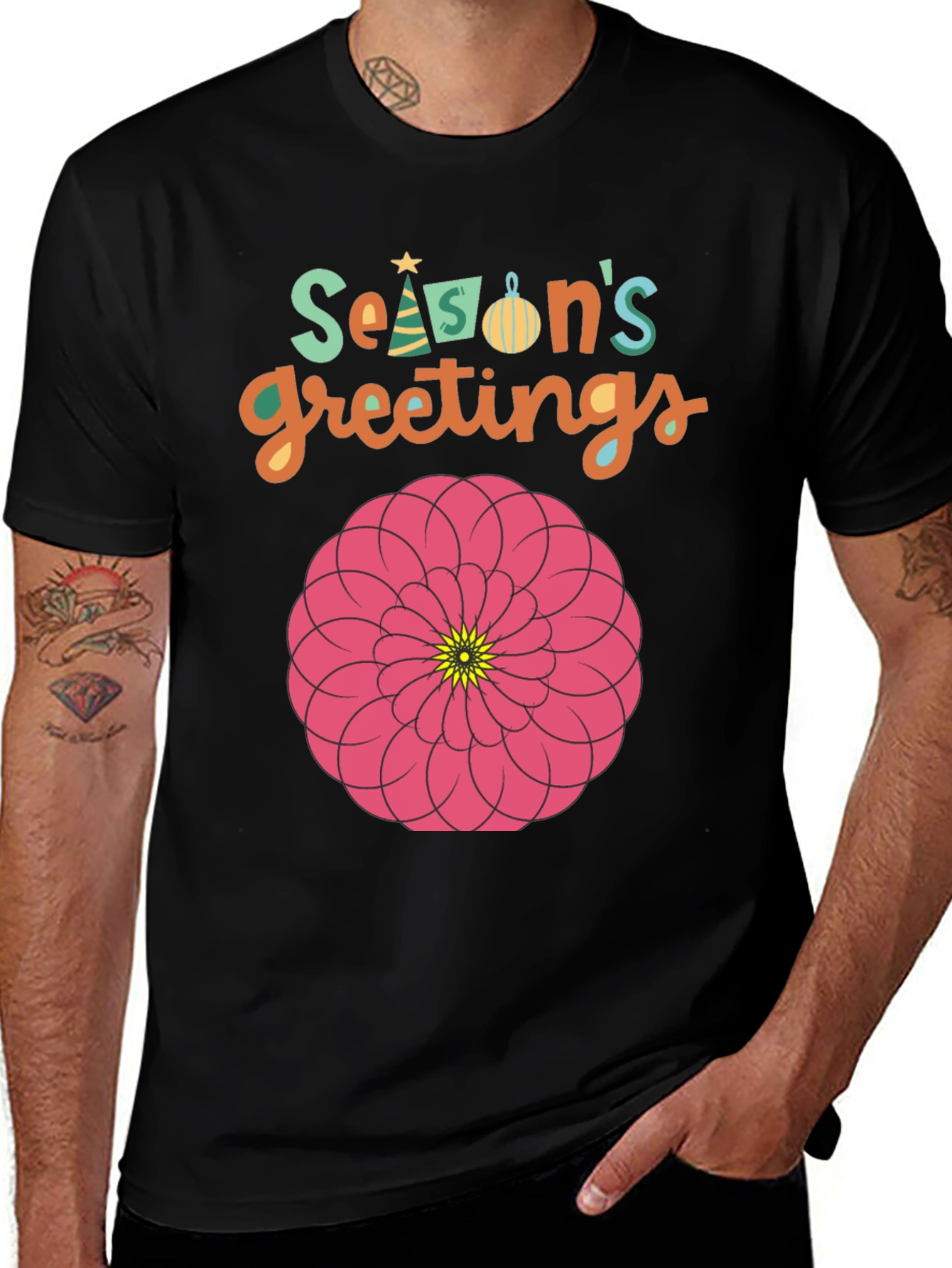 Variant 8 of Season's Greetings Floral Graphic T-Shirt
