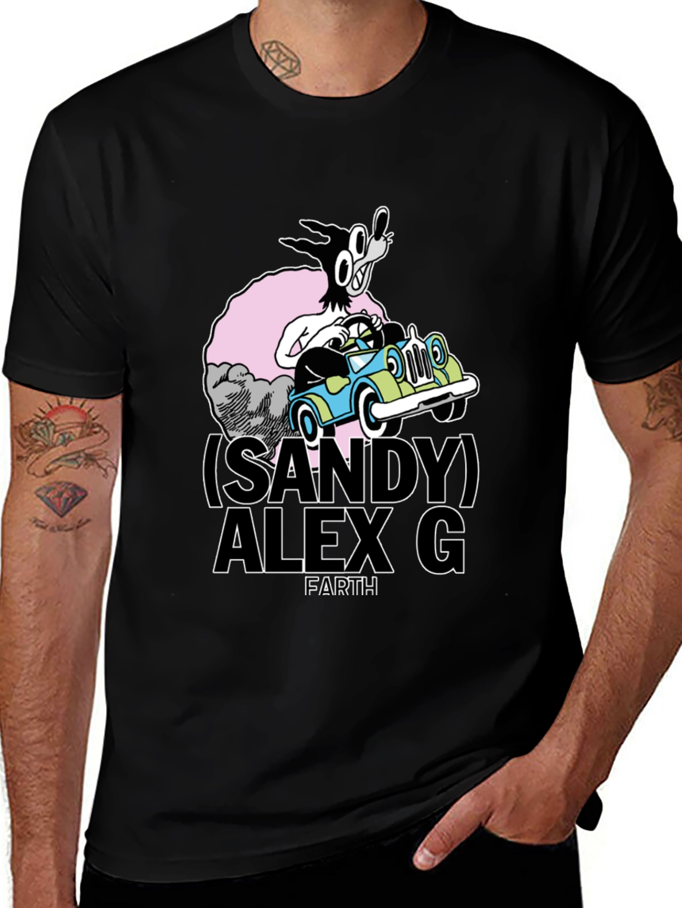 Variant 19 of Sandy Alex G Cartoon Graphic Tee - Black