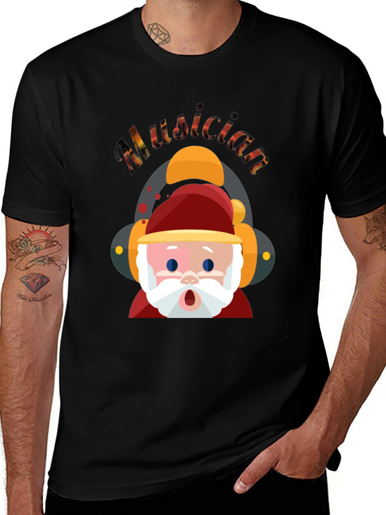 Variant 24 of Santa Musician Graphic Tee