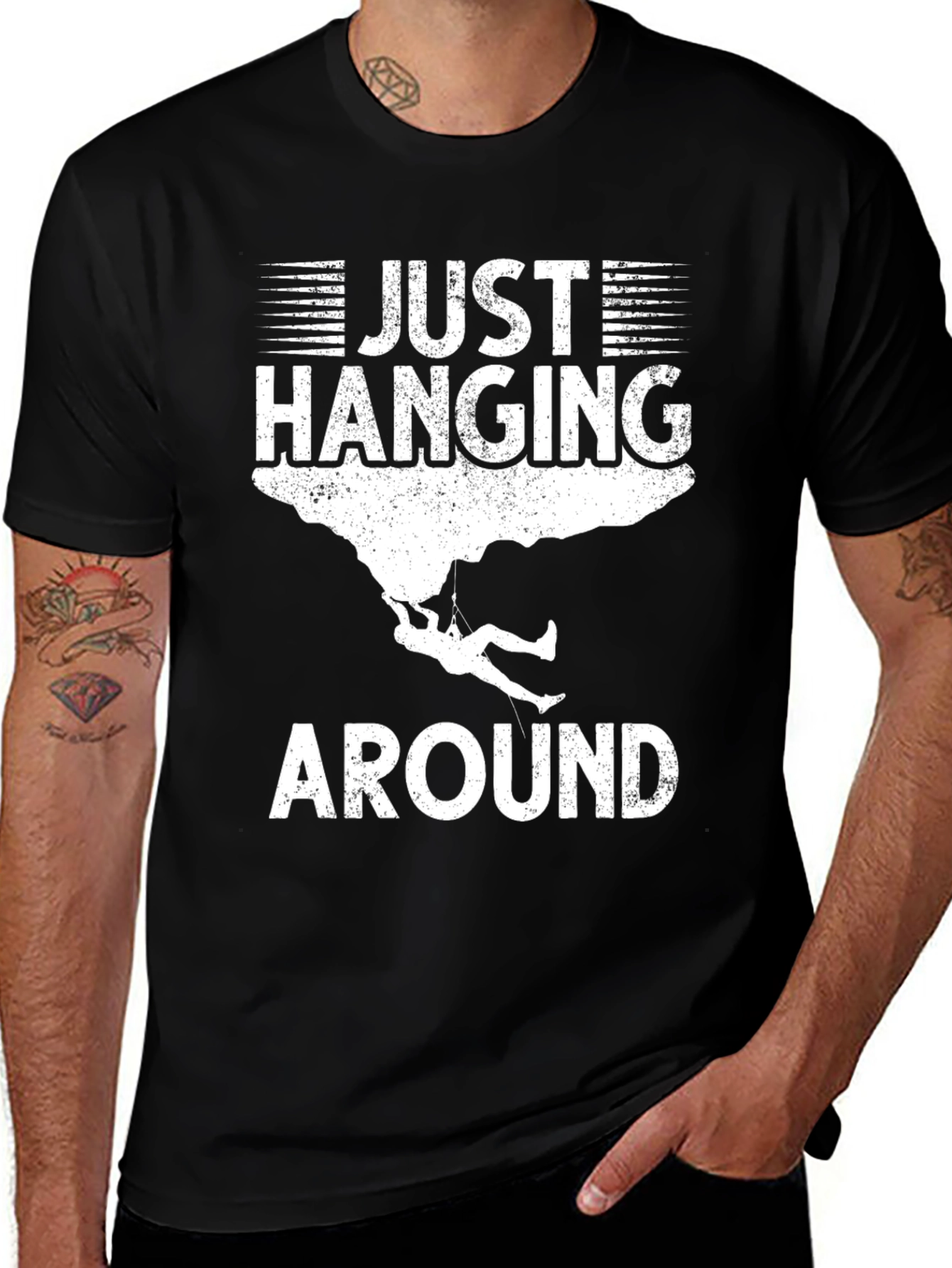 Variant 17 of Just Hanging Around Climbing T-Shirt