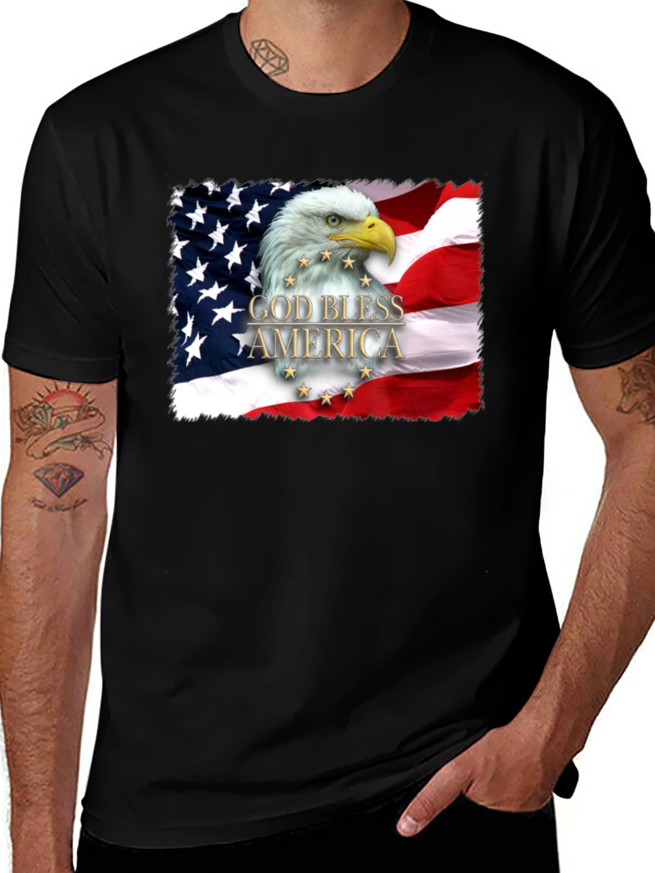 Variant 16 of God Bless America Eagle T-Shirt Patriotic USA Pride