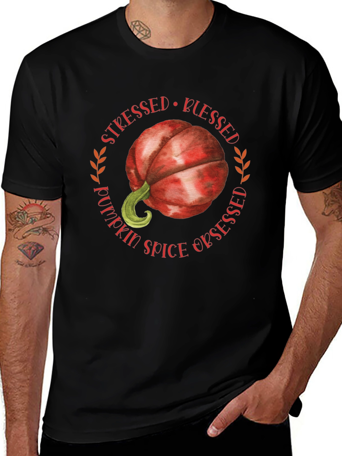 Variant 18 of Stressed Blessed Pumpkin Spice Obsessed T-Shirt