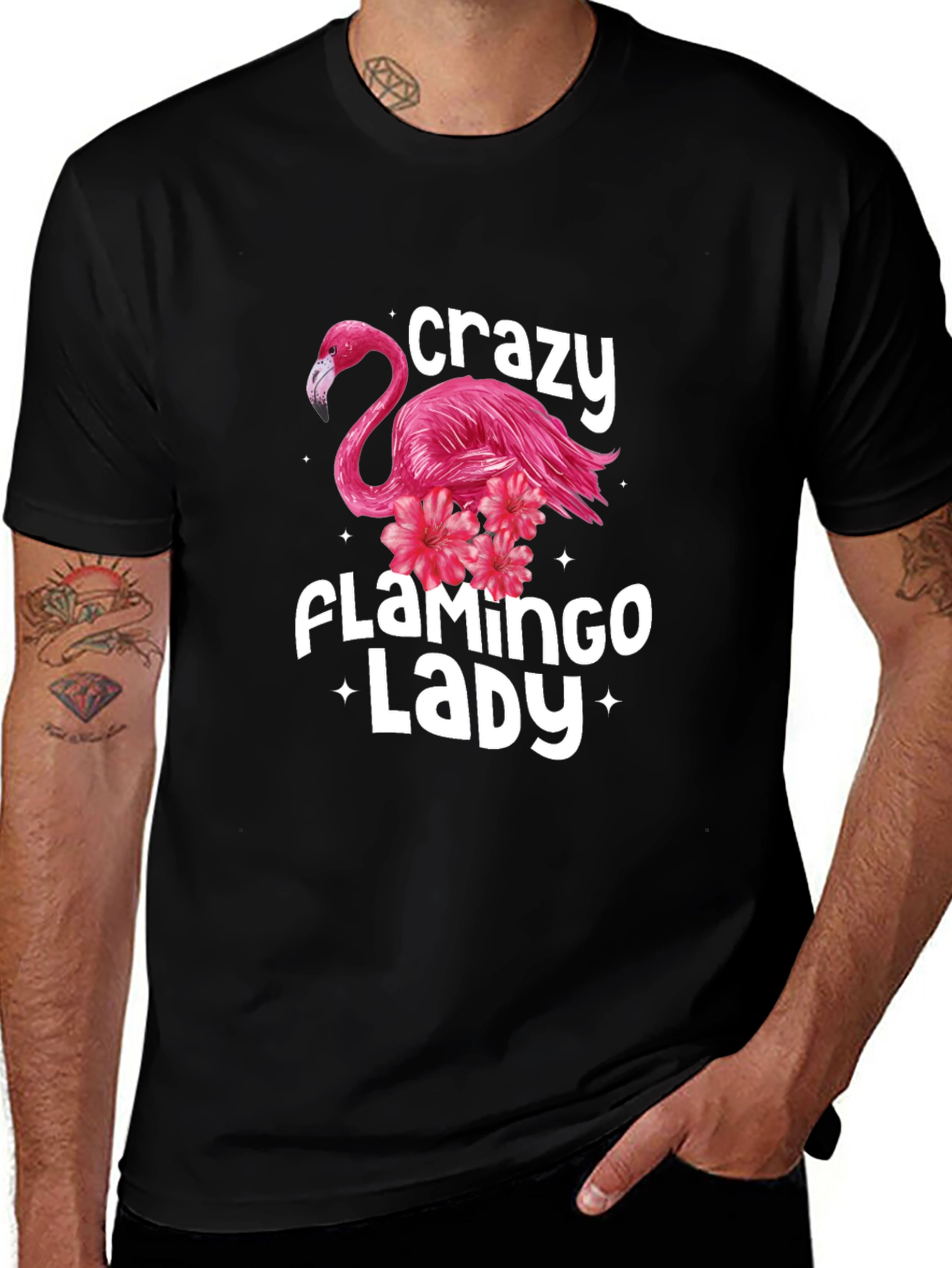 Variant 10 of Crazy Flamingo Lady Graphic Tee