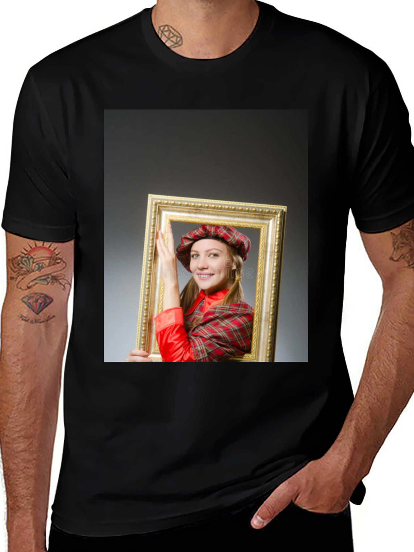 Variant 29 of Funny Framed Woman Graphic Tee - Novelty T-Shirt