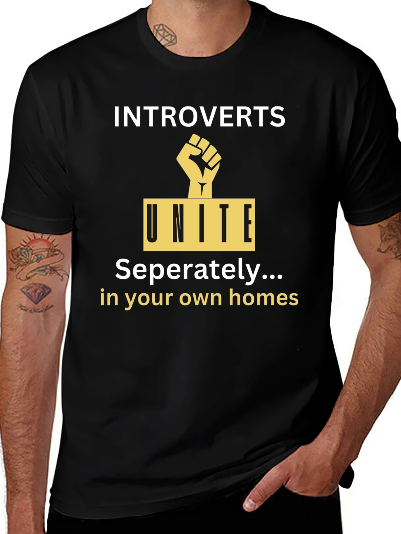 Variant 19 of Introverts Unite Separately T-Shirt Funny Slogan Tee