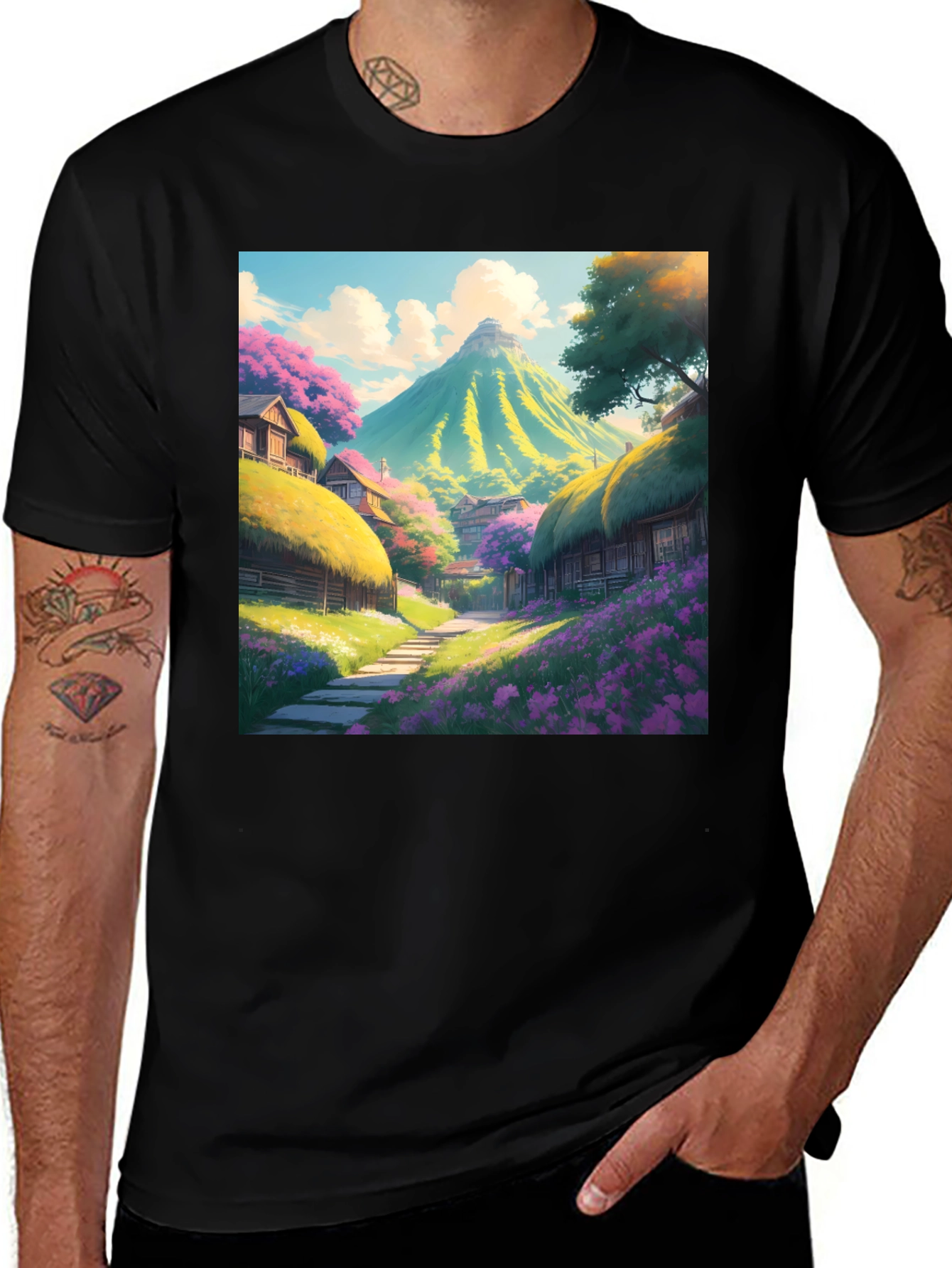 Variant 7 of Scenic Mountain Village Graphic Tee