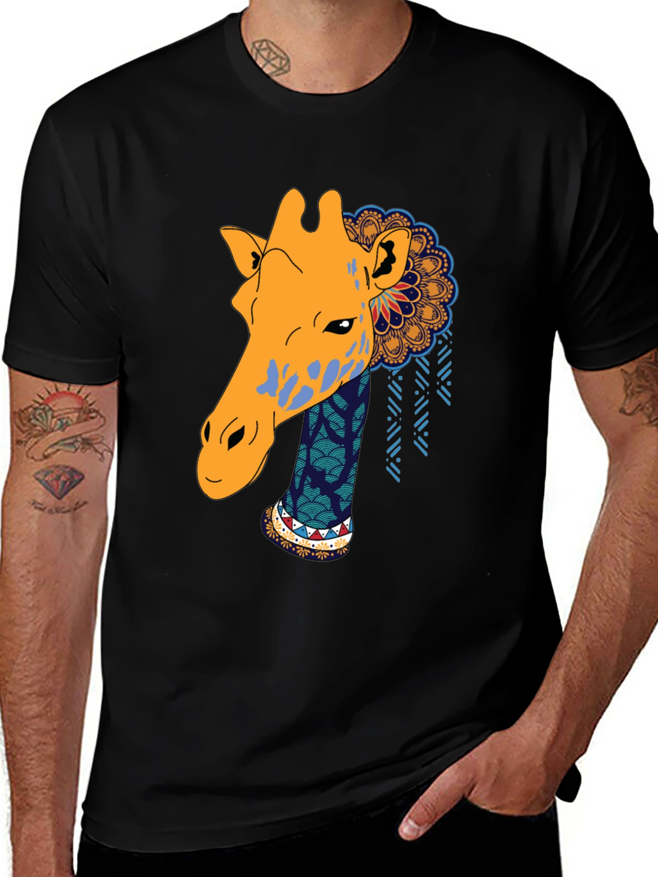 Variant 4 of Giraffe Graphic Tee - Unique Animal Design