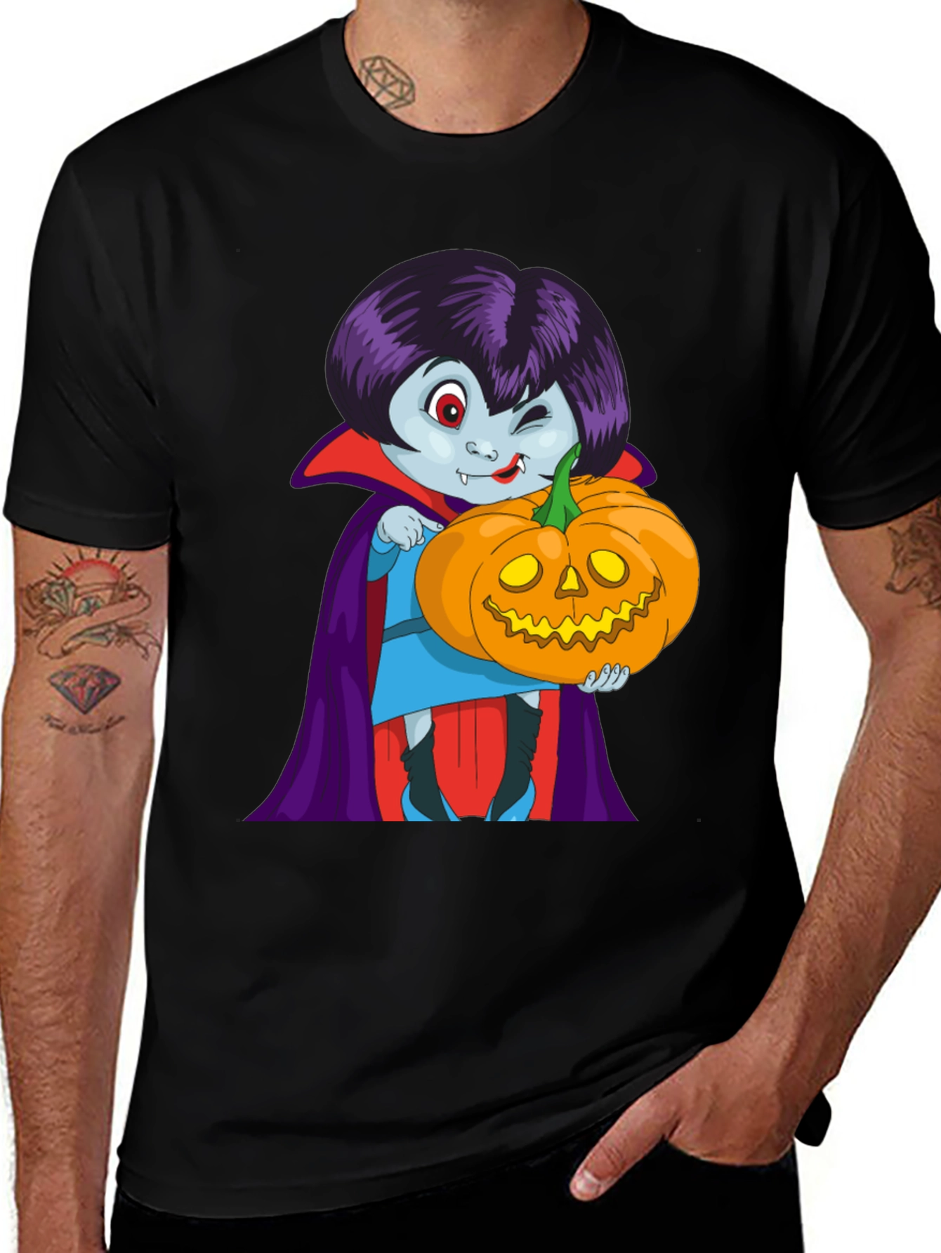 Variant 30 of Vampire & Pumpkin Graphic Tee