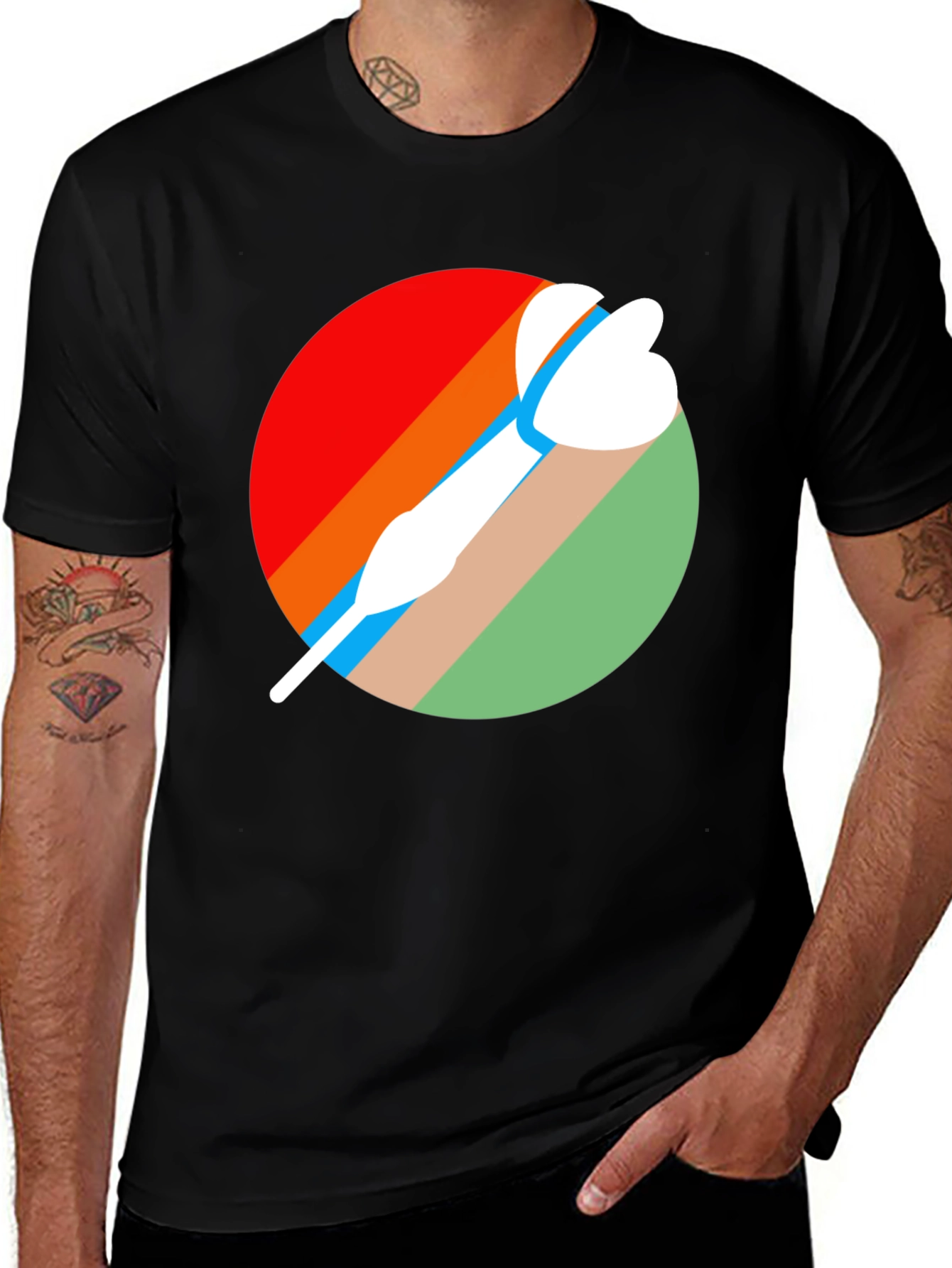 Variant 14 of Retro Dart Graphic Tee - Cool Sport T-Shirt