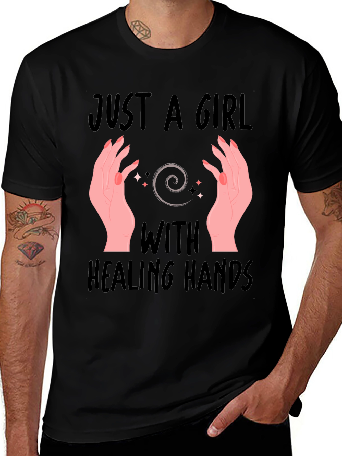 Healing Hands Graphic T-Shirt - Spiritual Design