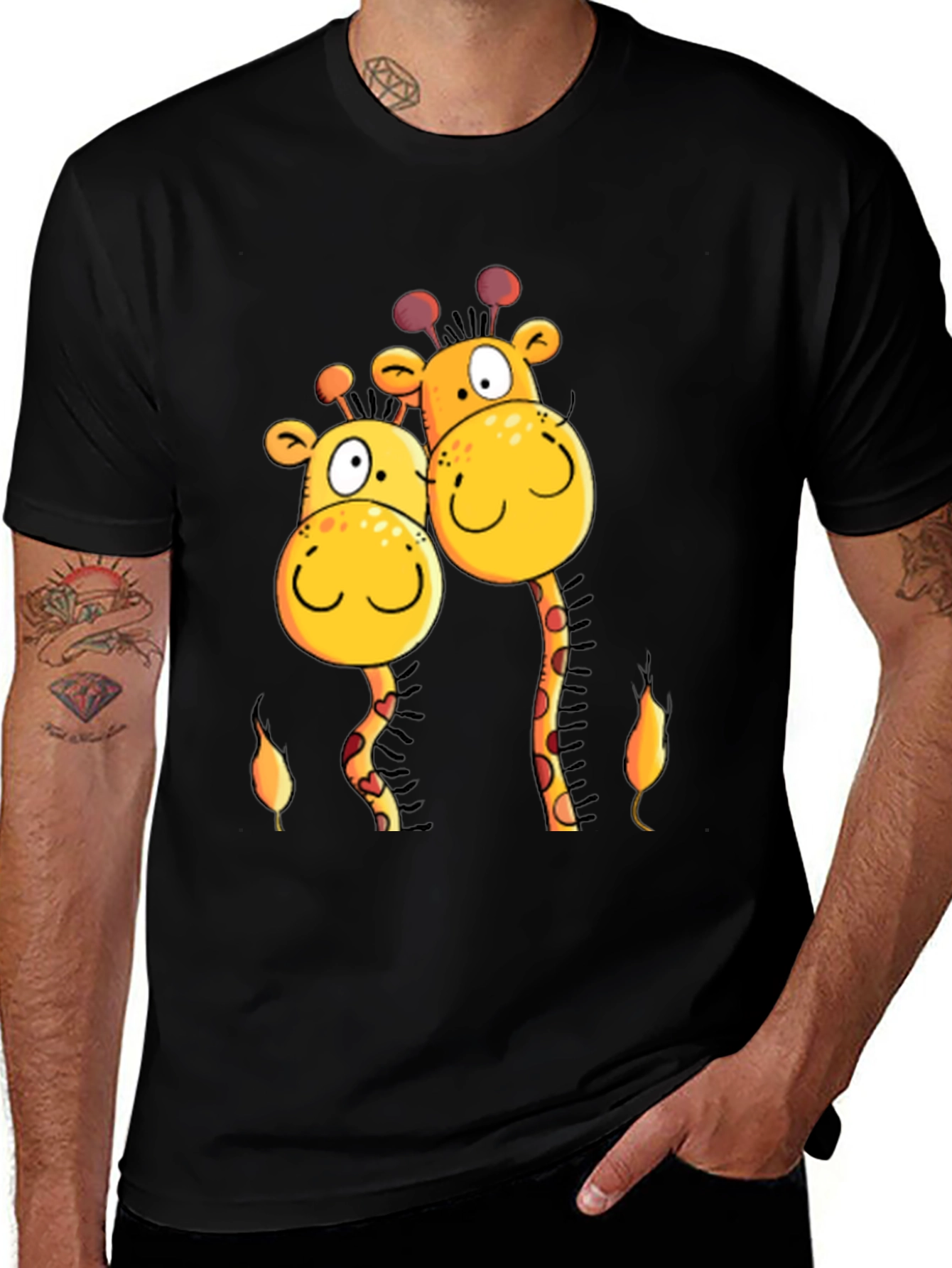 Variant 28 of Giraffe Love T-Shirt -  Cartoon Animal Tee