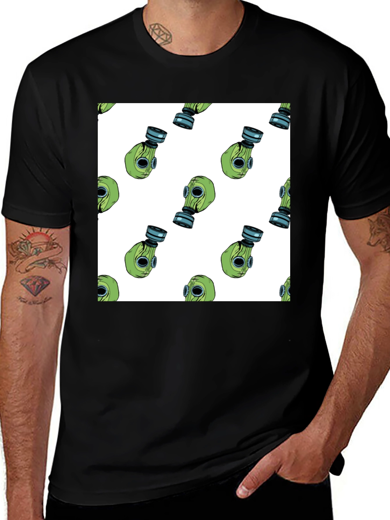 Variant 27 of Gas Mask Pattern T-Shirt - Unique Design