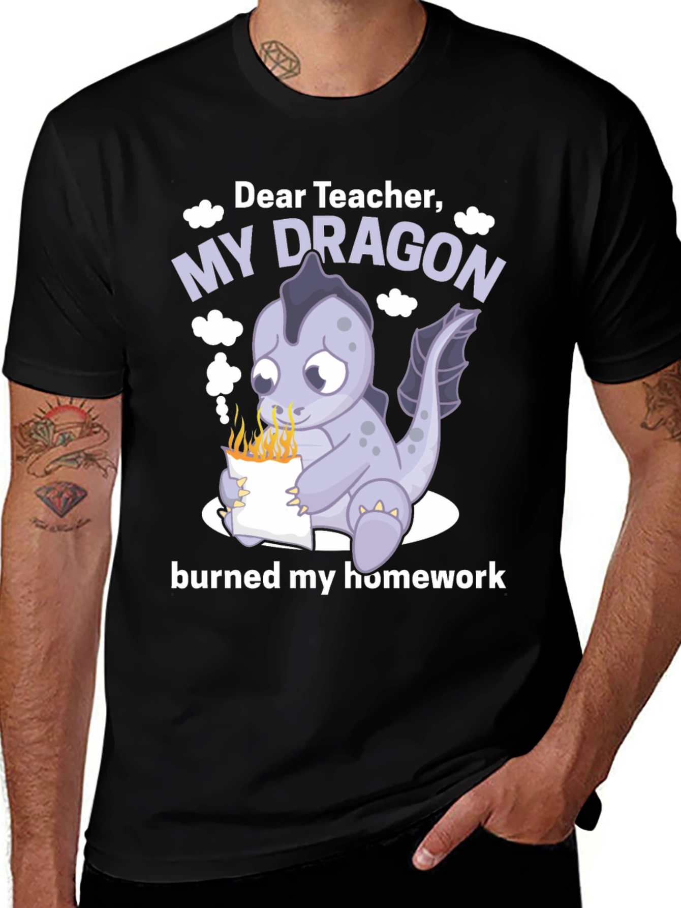 Variant 30 of Dear Teacher My Dragon Burned Homework T-Shirt