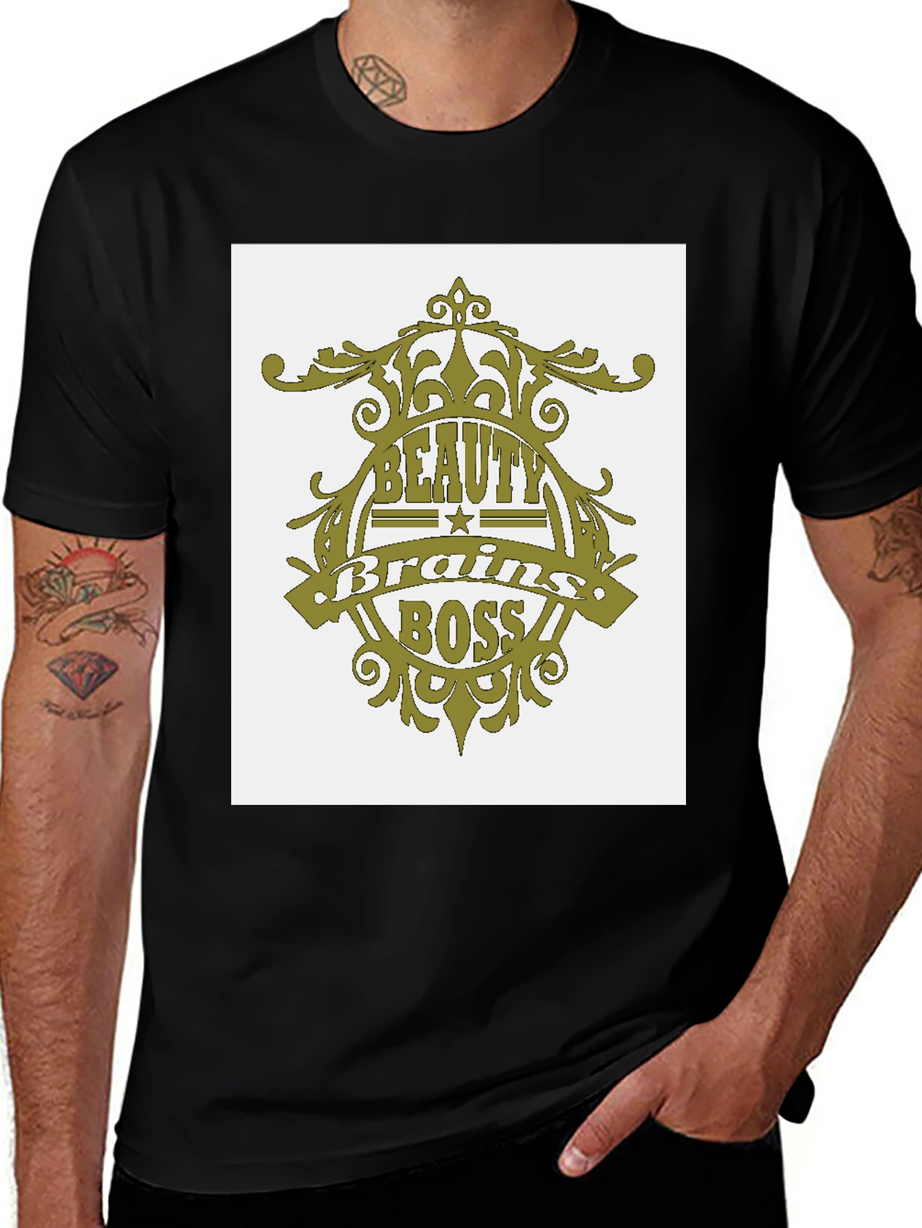 Black Beauty Brains Boss Graphic Tee main image