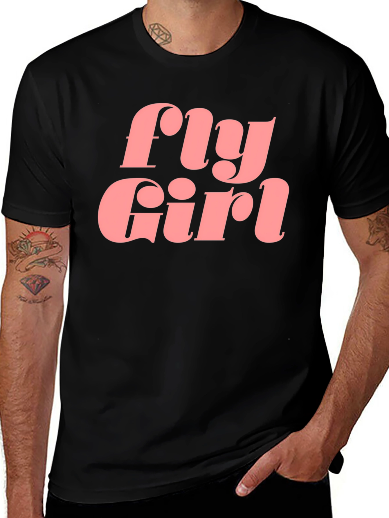 Variant 6 of Fly Girl Graphic Tee - Retro Style Black T-Shirt
