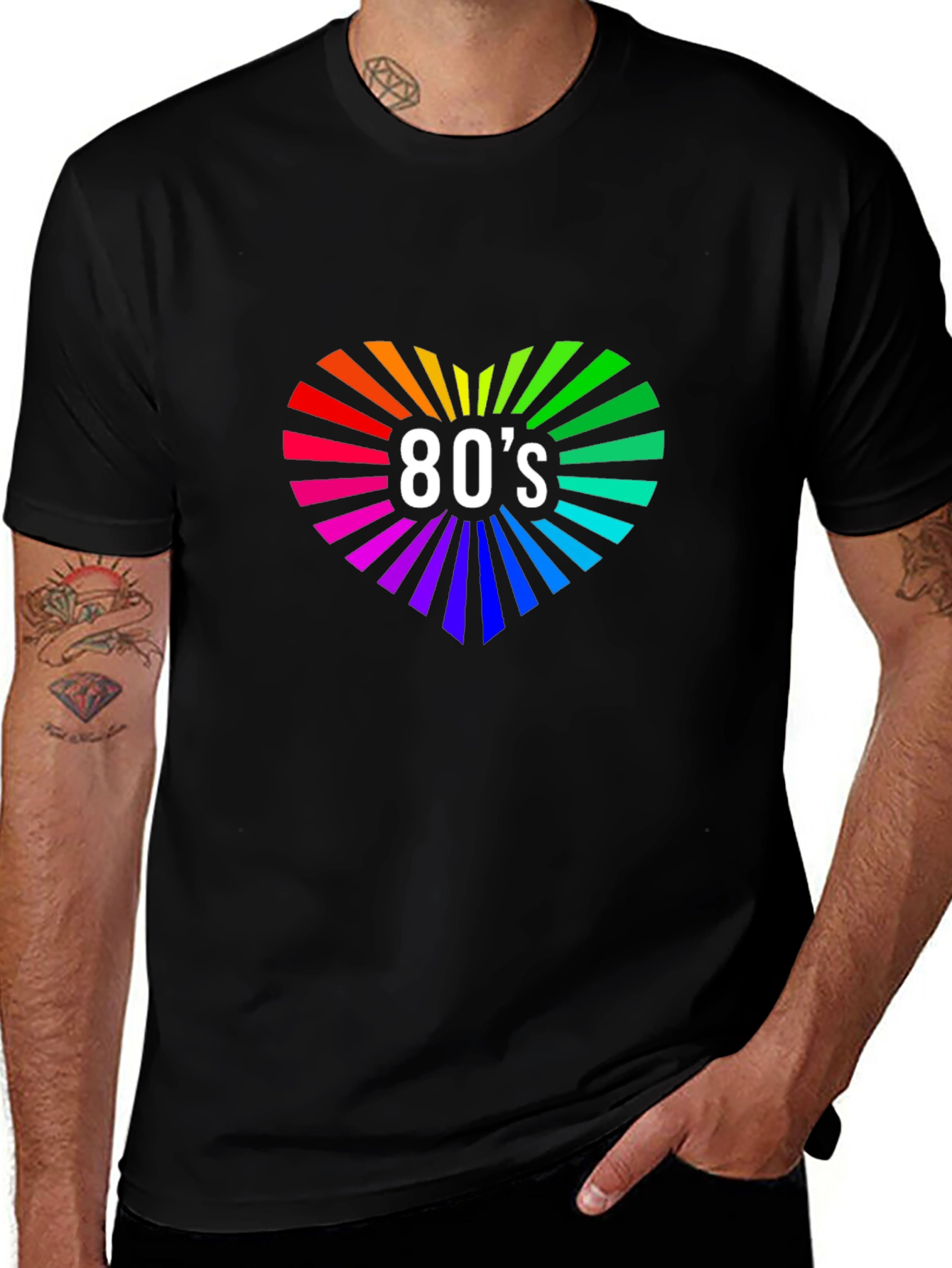 Variant 15 of Retro 80's Heart Graphic Tee - Black